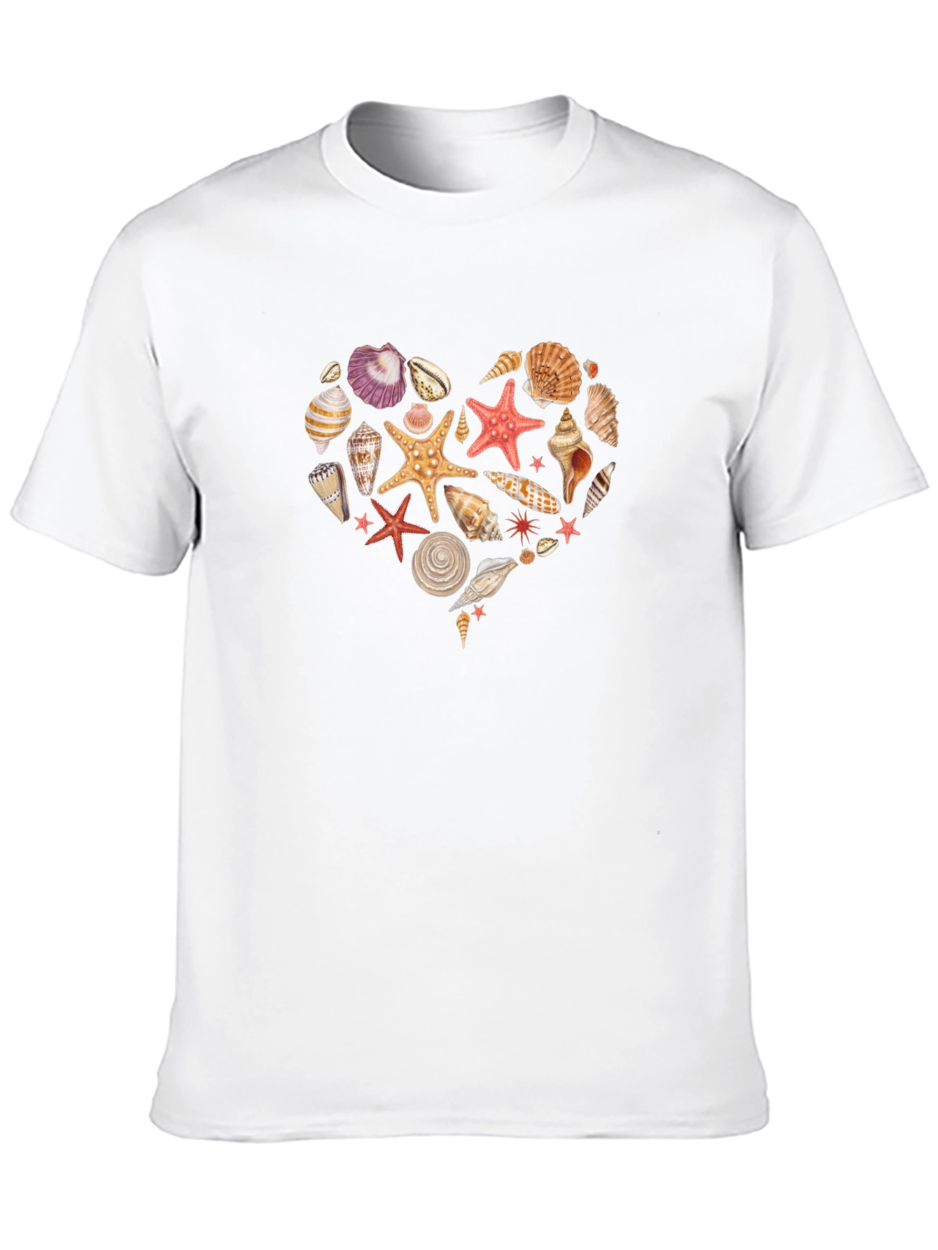 Seashell Heart Graphic Black T-Shirt