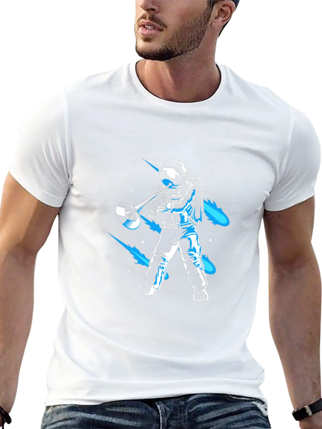 Astronaut Trombone T-Shirt - Space Musician Tee
