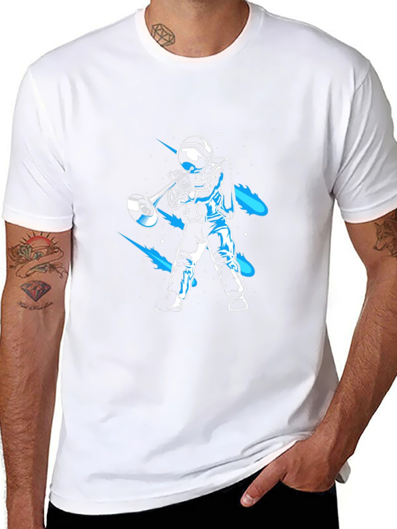 Astronaut Trombone T-Shirt - Space Musician Tee