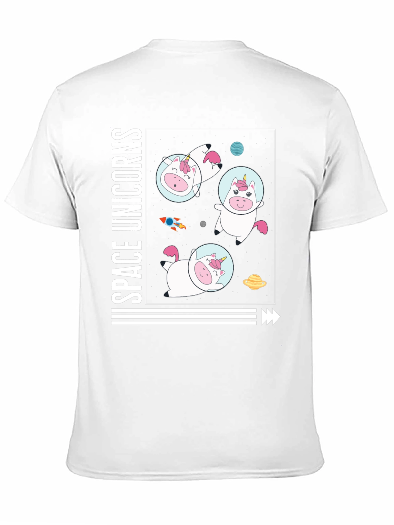 Space Unicorns Black T-Shirt