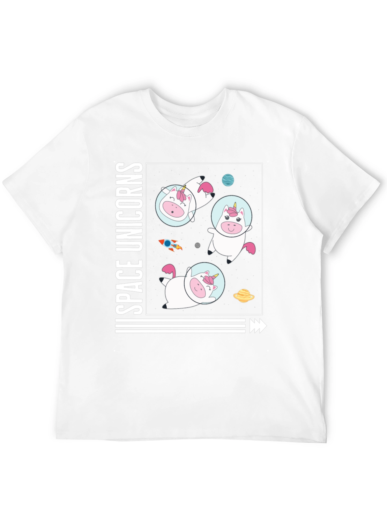 Space Unicorns Black T-Shirt