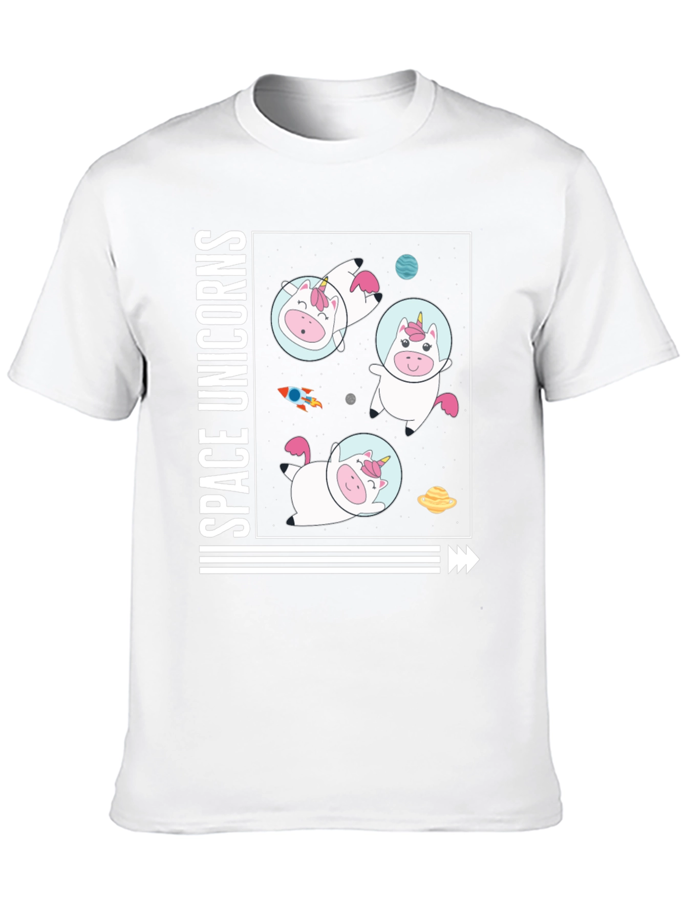 Space Unicorns Black T-Shirt