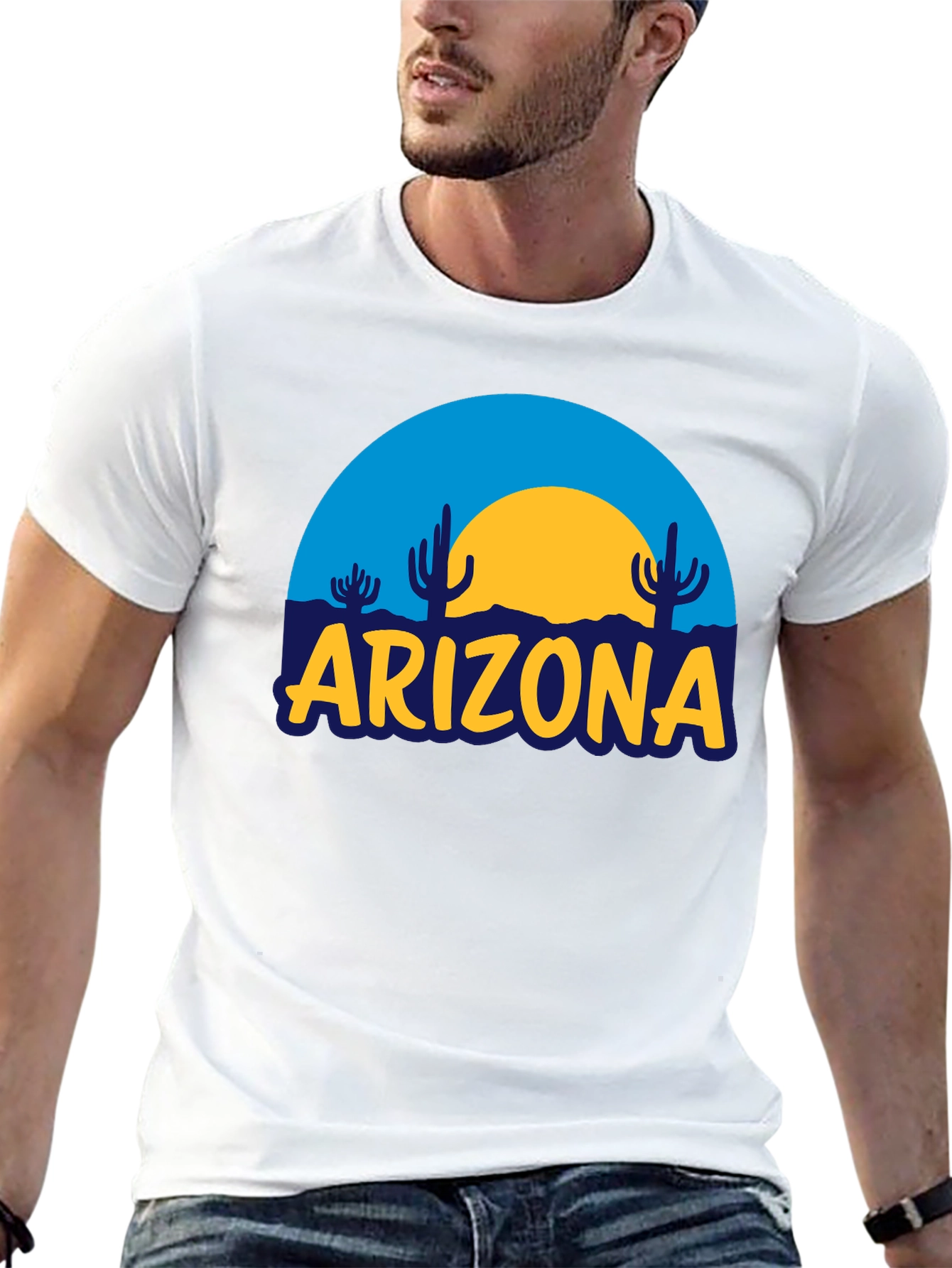 Arizona Desert Graphic Tee - Black Cotton T-Shirt