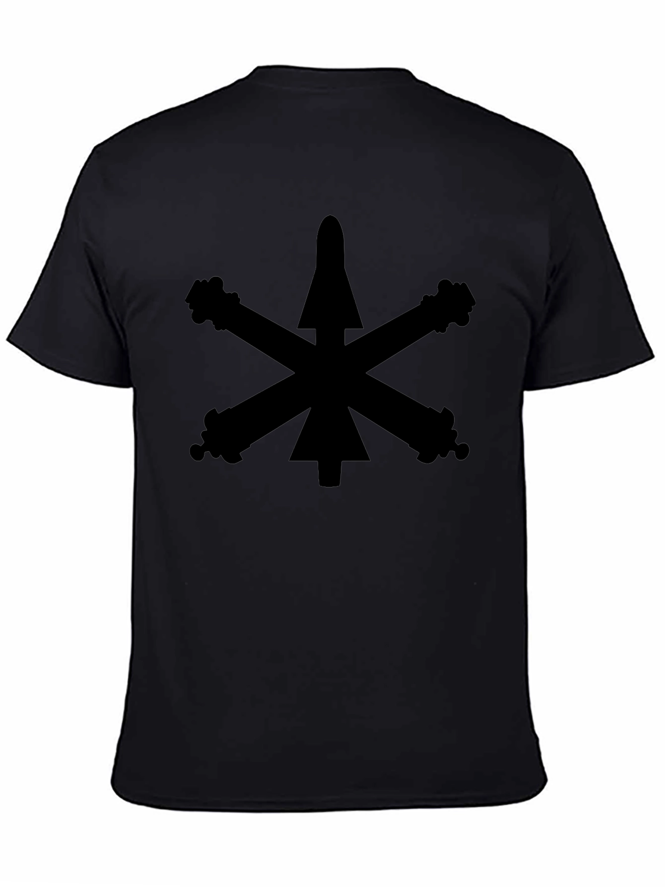Black T-Shirt with Cannon Design