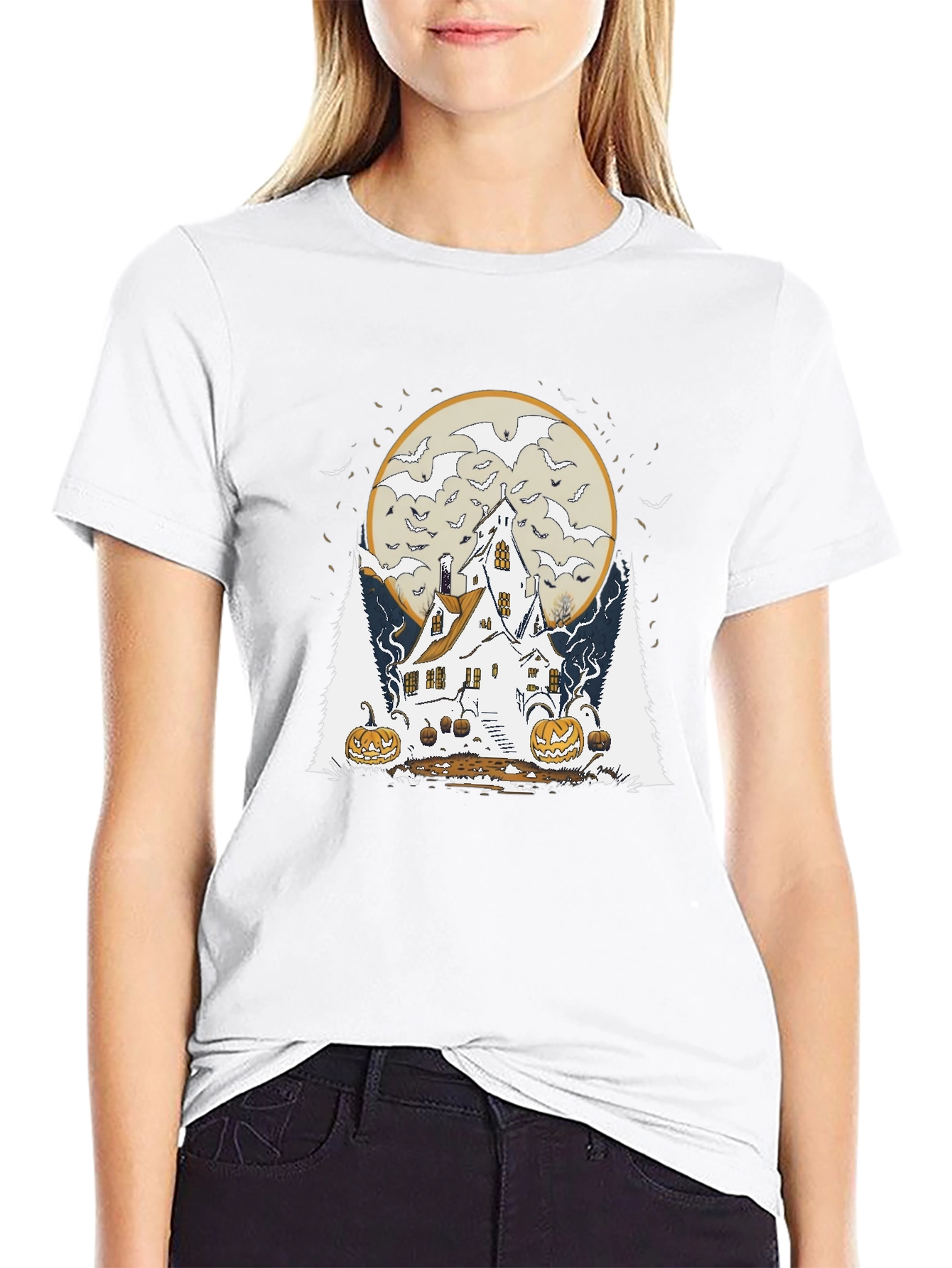 Spooky Halloween Haunted House T-Shirt