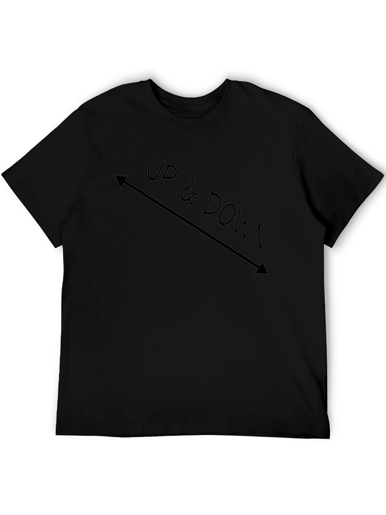 Up & Down Graphic Tee - Casual Black T-Shirt