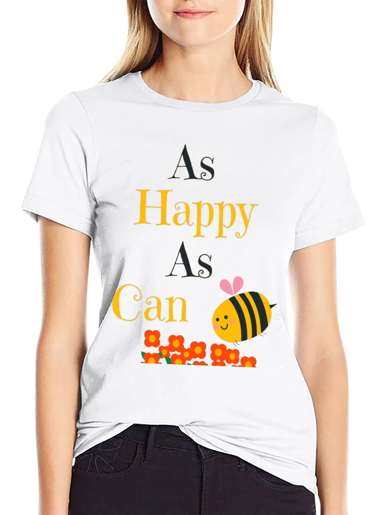 As Happy As Can Bee T-Shirt - Black