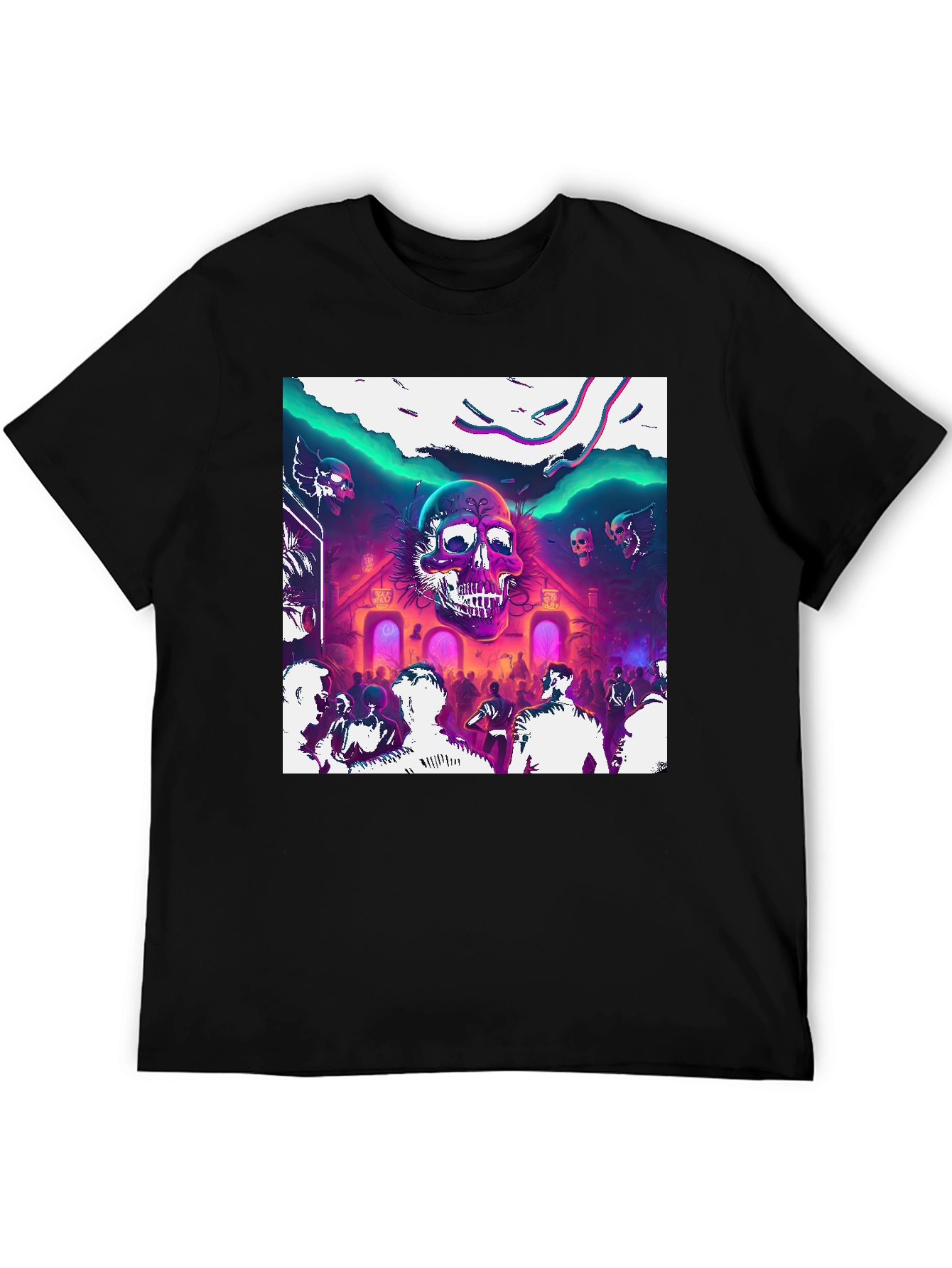 Skull Rave Graphic Tee - Party Vibes