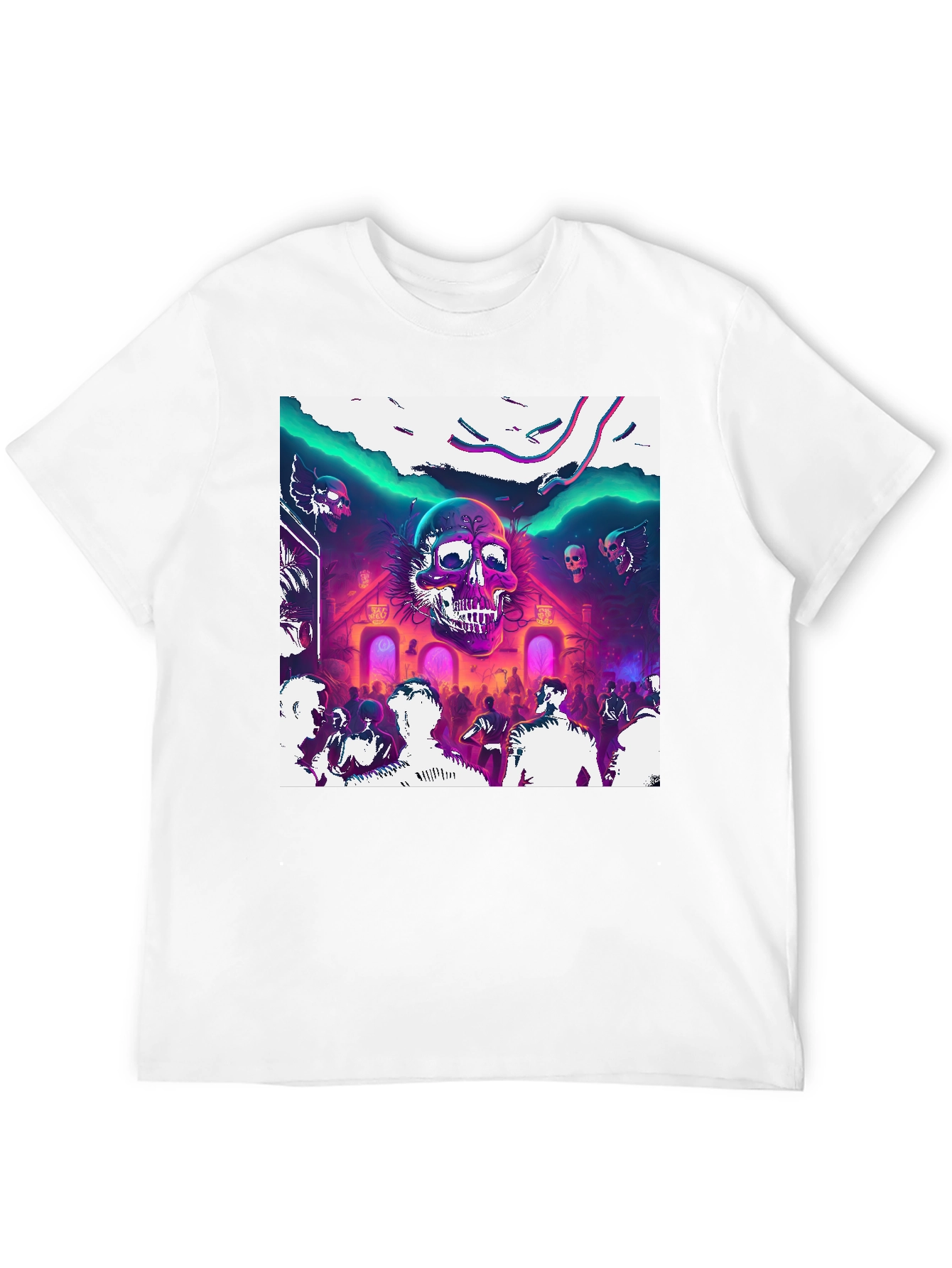 Skull Rave Graphic Tee - Party Vibes