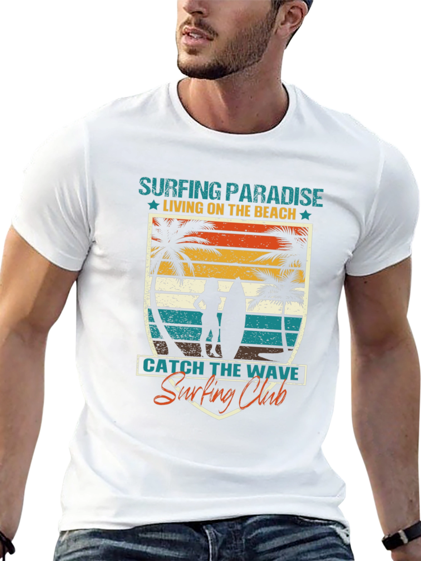 Surfing Paradise Graphic Tee - Beach Lifestyle