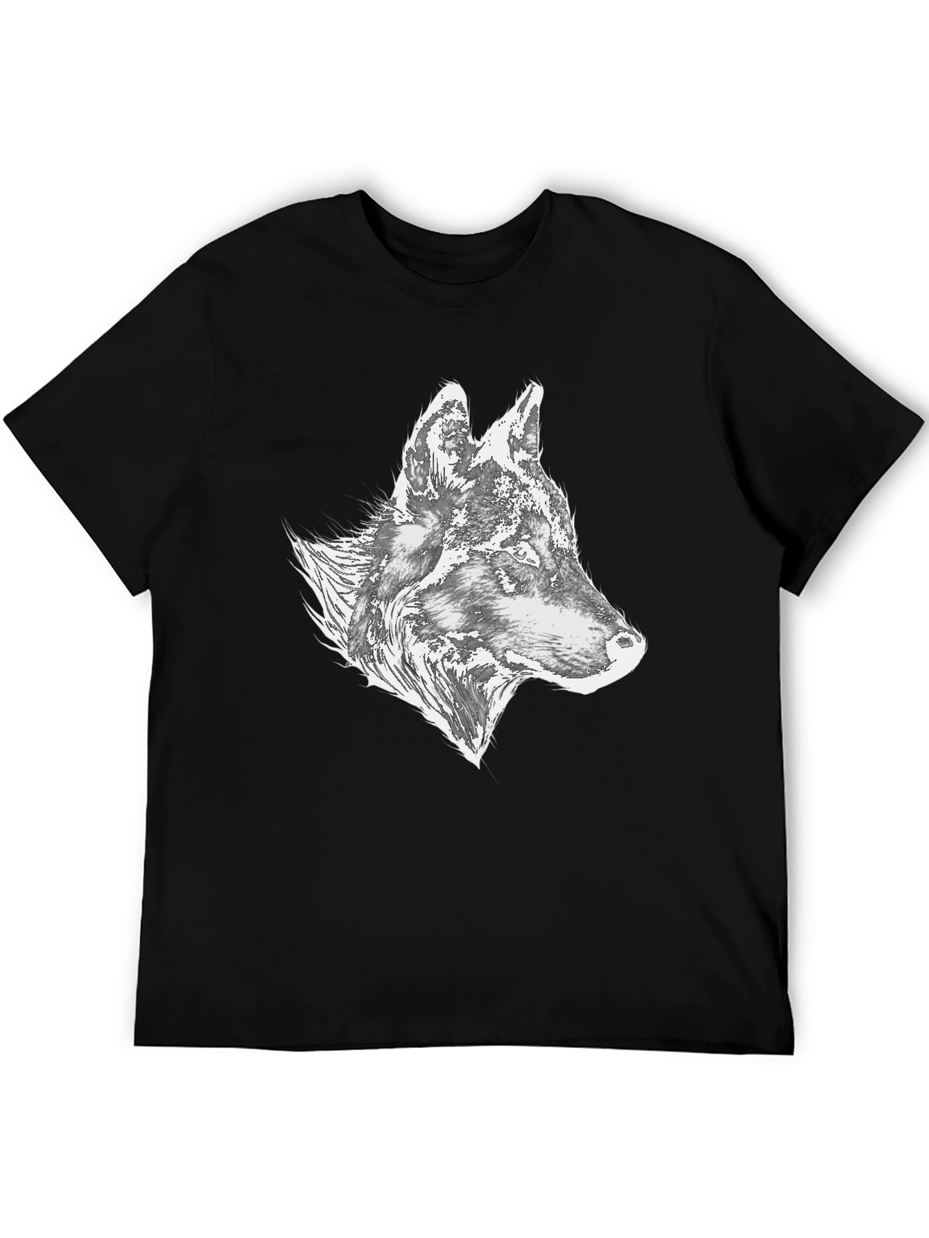 Wolf Graphic Tee - Stylish Mens Black T-Shirt