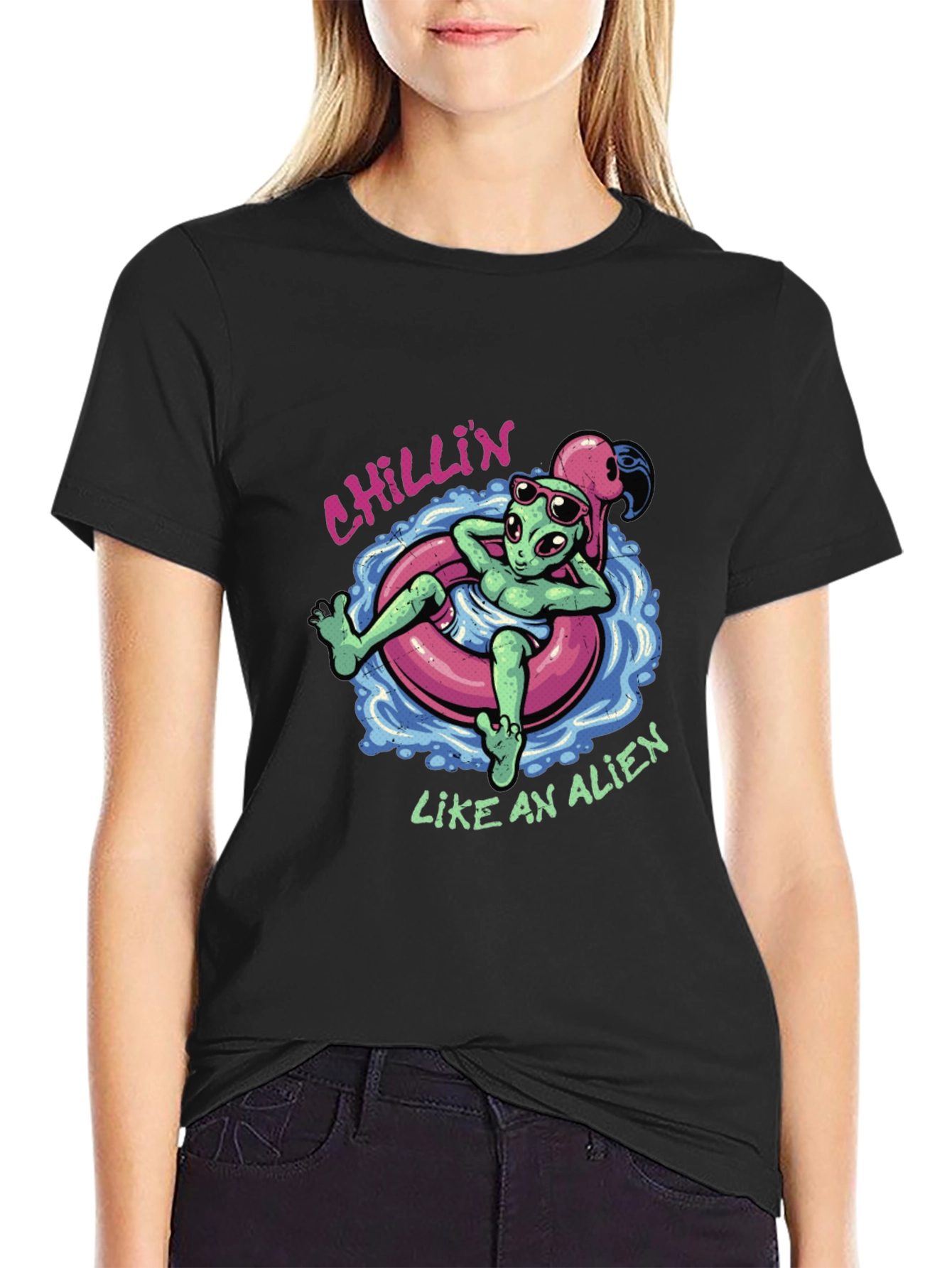 Chillin Alien Graphic T-Shirt - Summer Relax Vibes