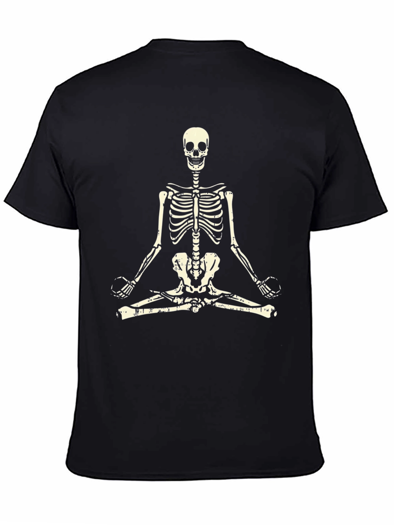 Meditating Skeleton T-Shirt - Black Graphic Tee