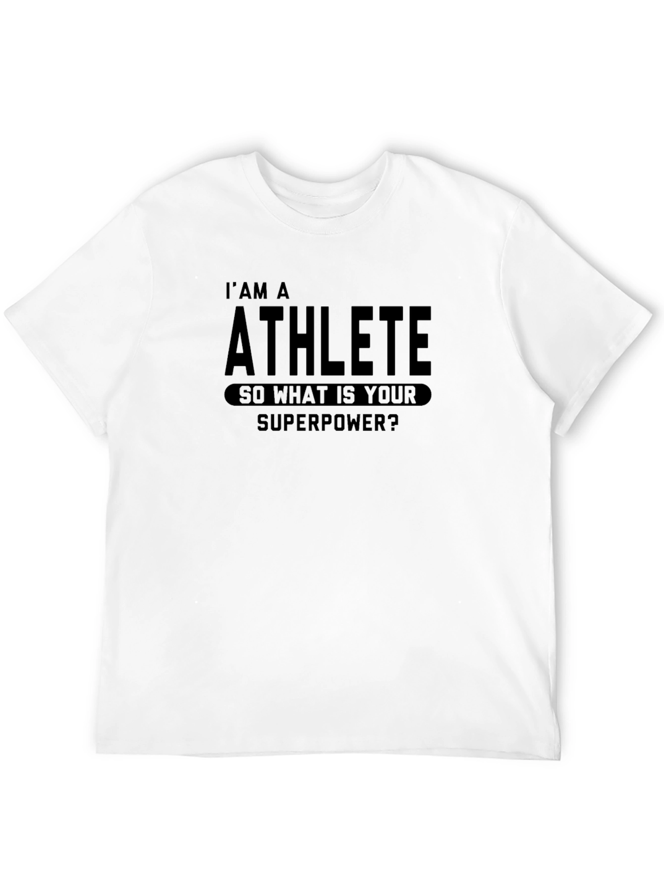 Athlete Superpower Graphic Tee - Black Cotton T-Shirt