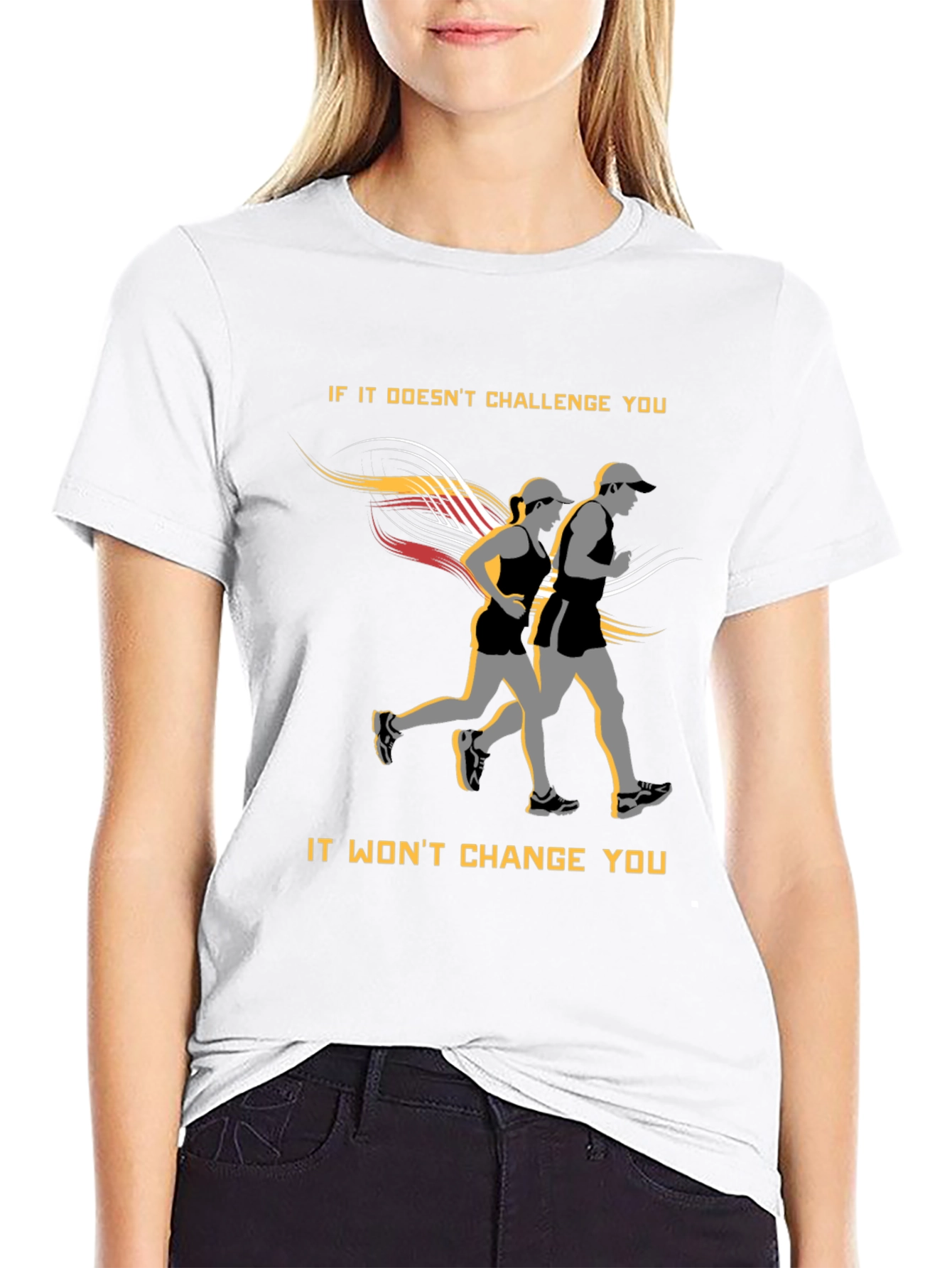 Motivational Running T-Shirt: Challenge Yourself!