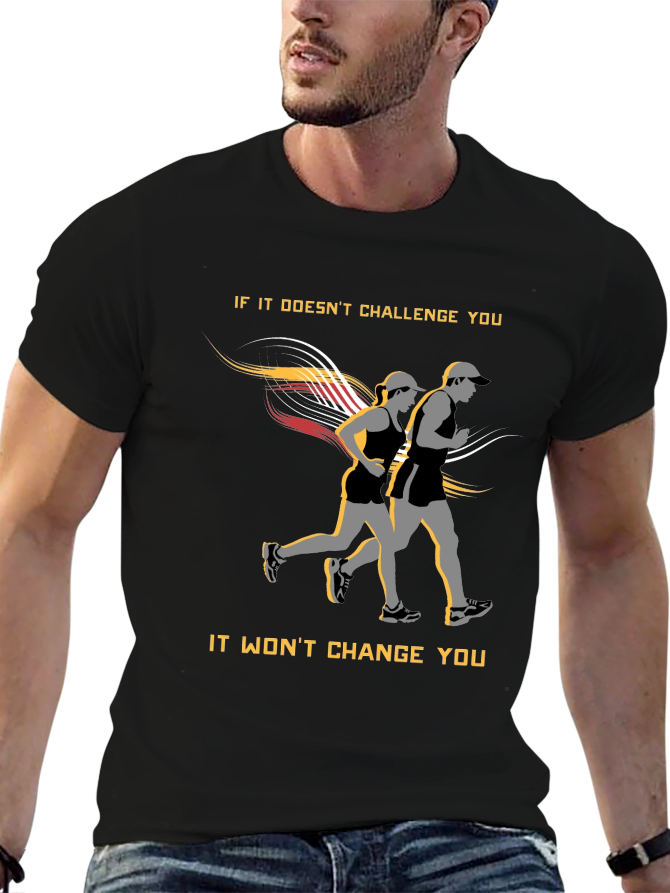 Motivational Running T-Shirt: Challenge Yourself!