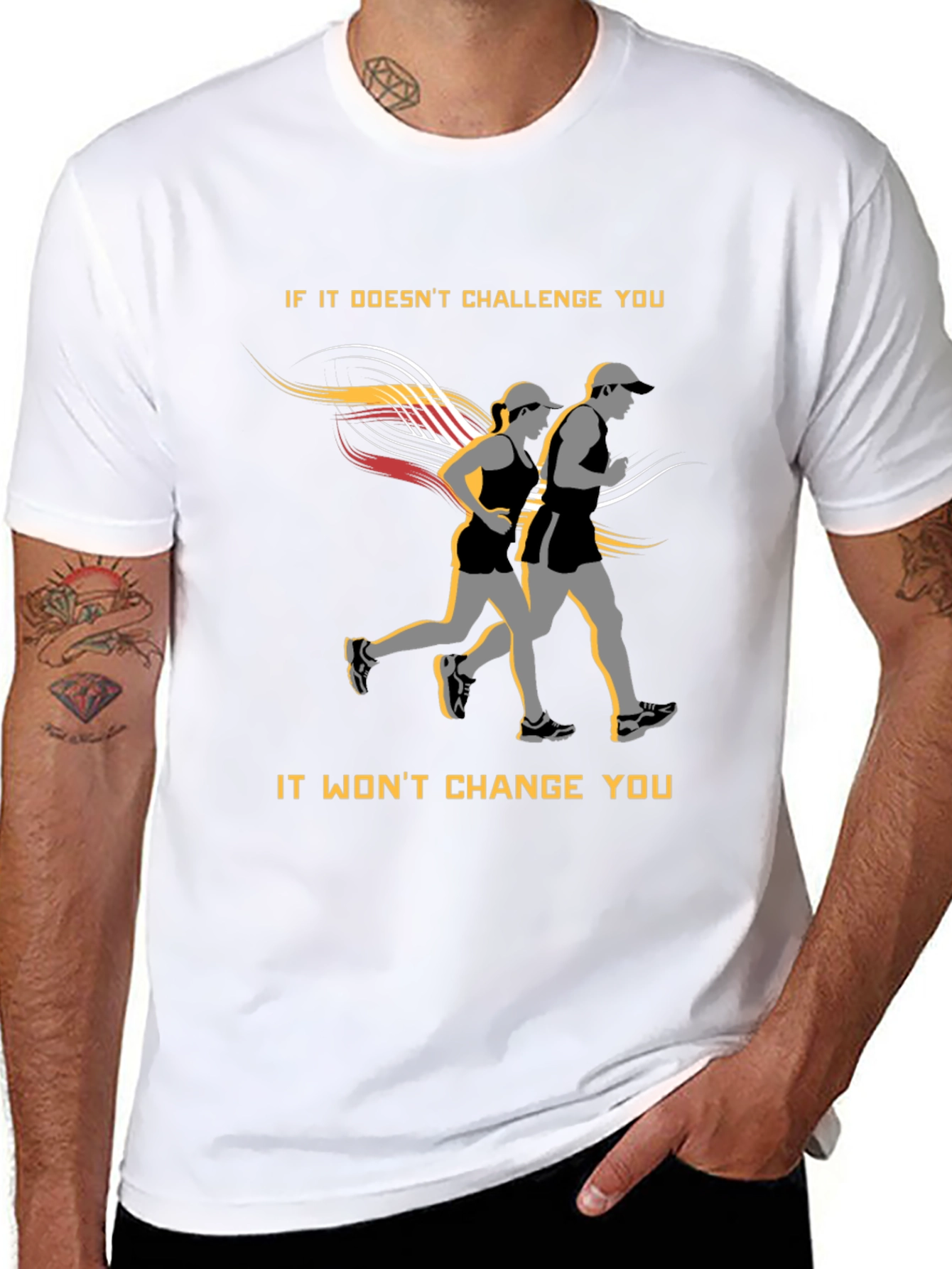 Motivational Running T-Shirt: Challenge Yourself!