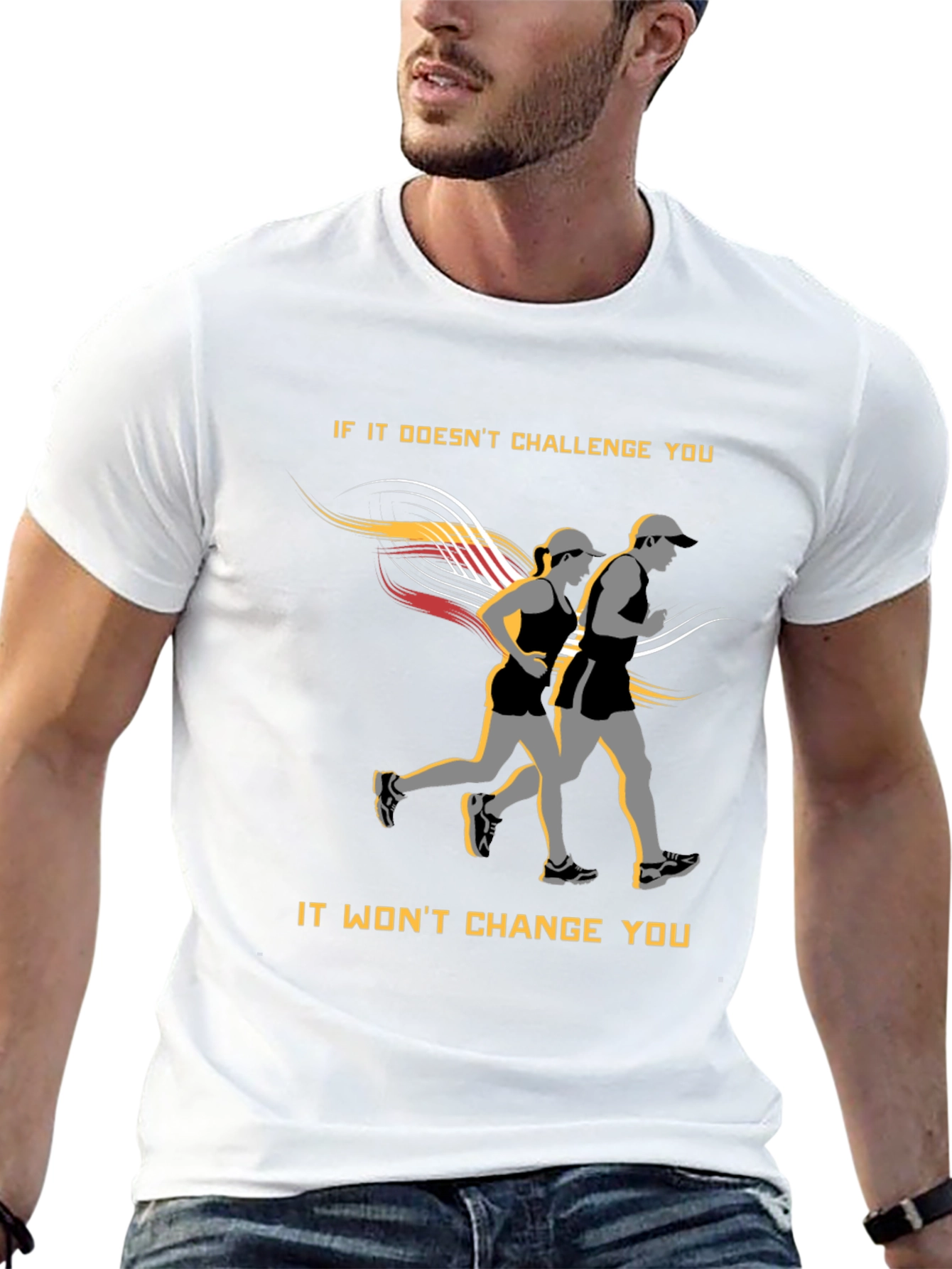 Motivational Running T-Shirt: Challenge Yourself!