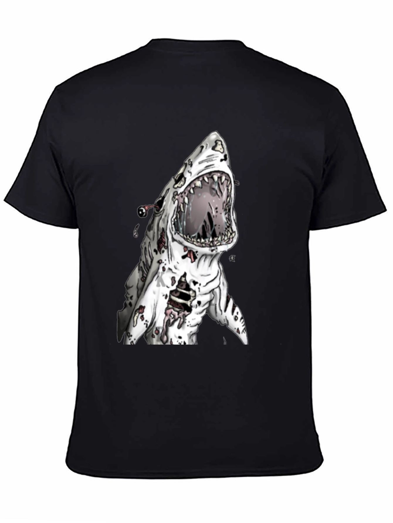 Zombie Shark Graphic Tee - Mens Black T-Shirt