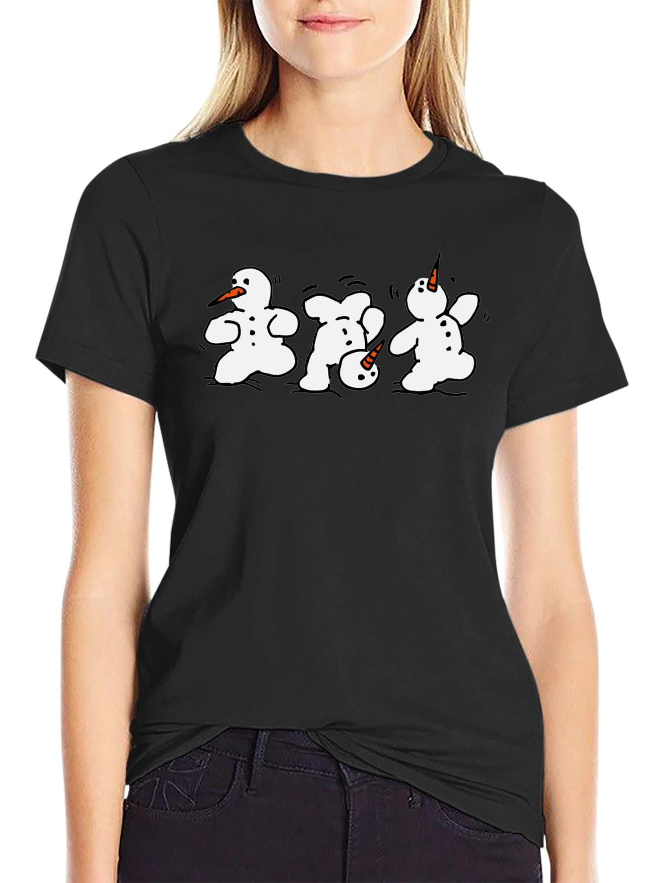 Dancing Snowmen Graphic T-Shirt