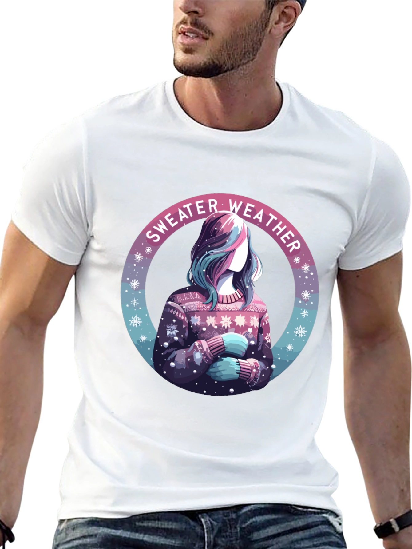 Sweater Weather Graphic Tee - Stylish Winter T-Shirt