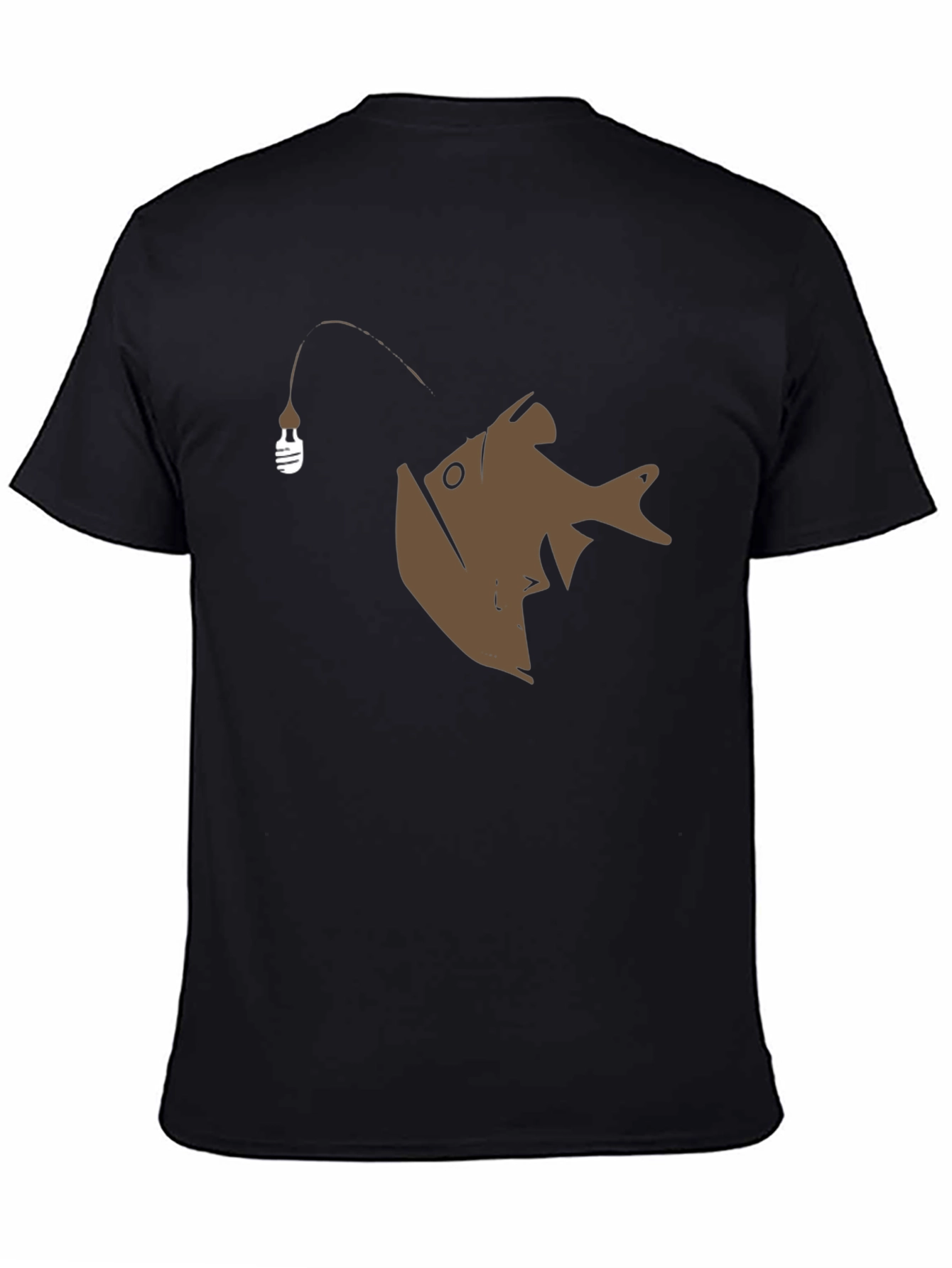Angler Fish Graphic Tee - Black Cotton T-Shirt