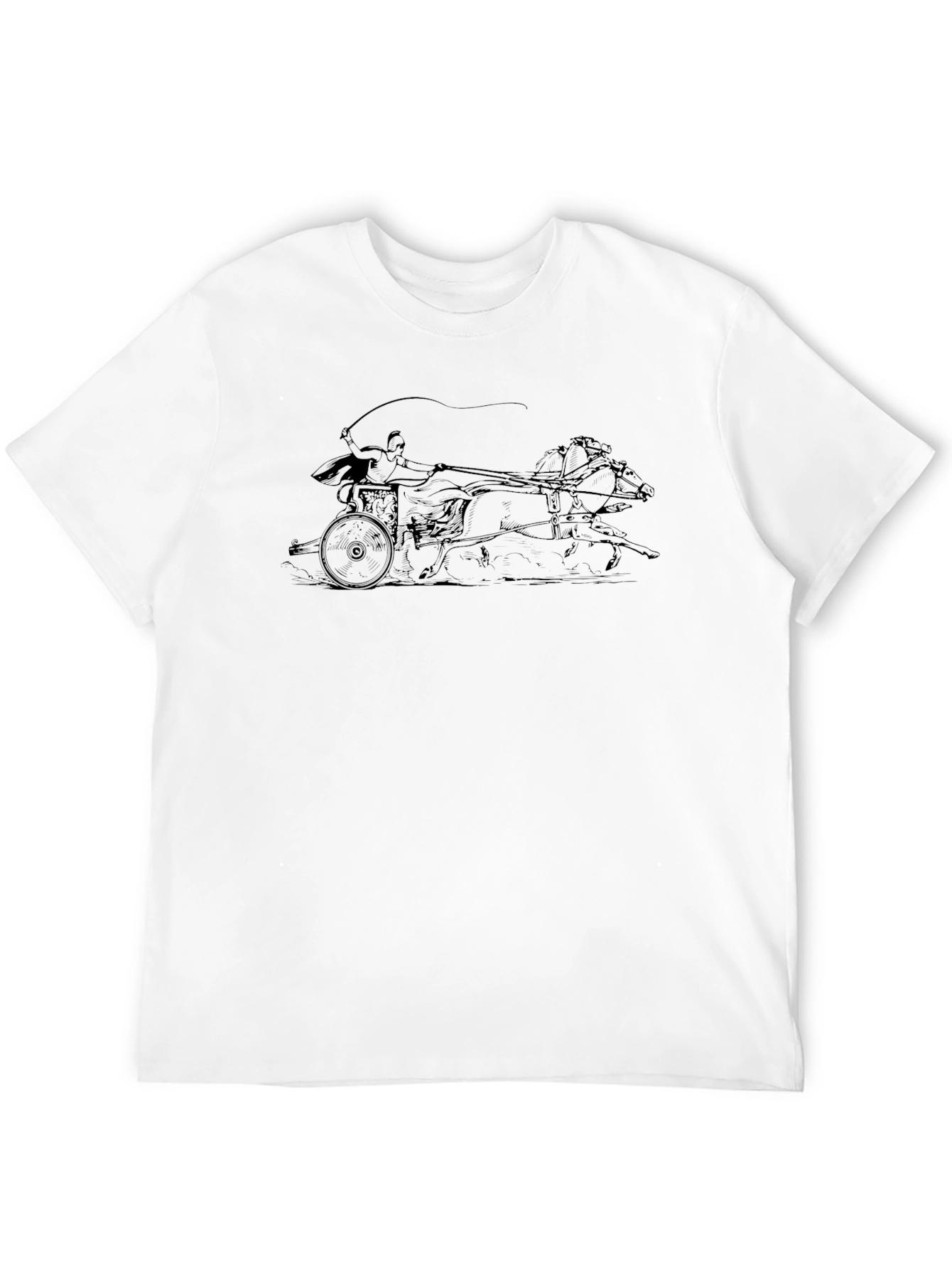 Chariot Race Graphic Tee - Stylish Black T-Shirt