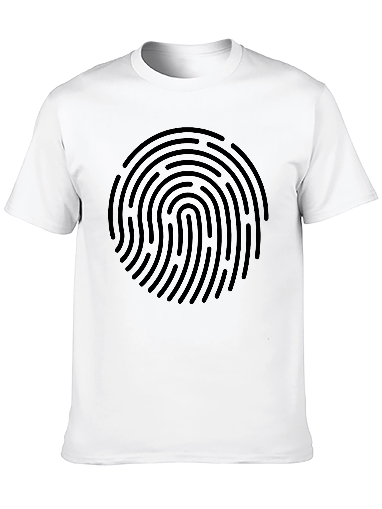 Fingerprint Graphic Black T-Shirt - Unique Design