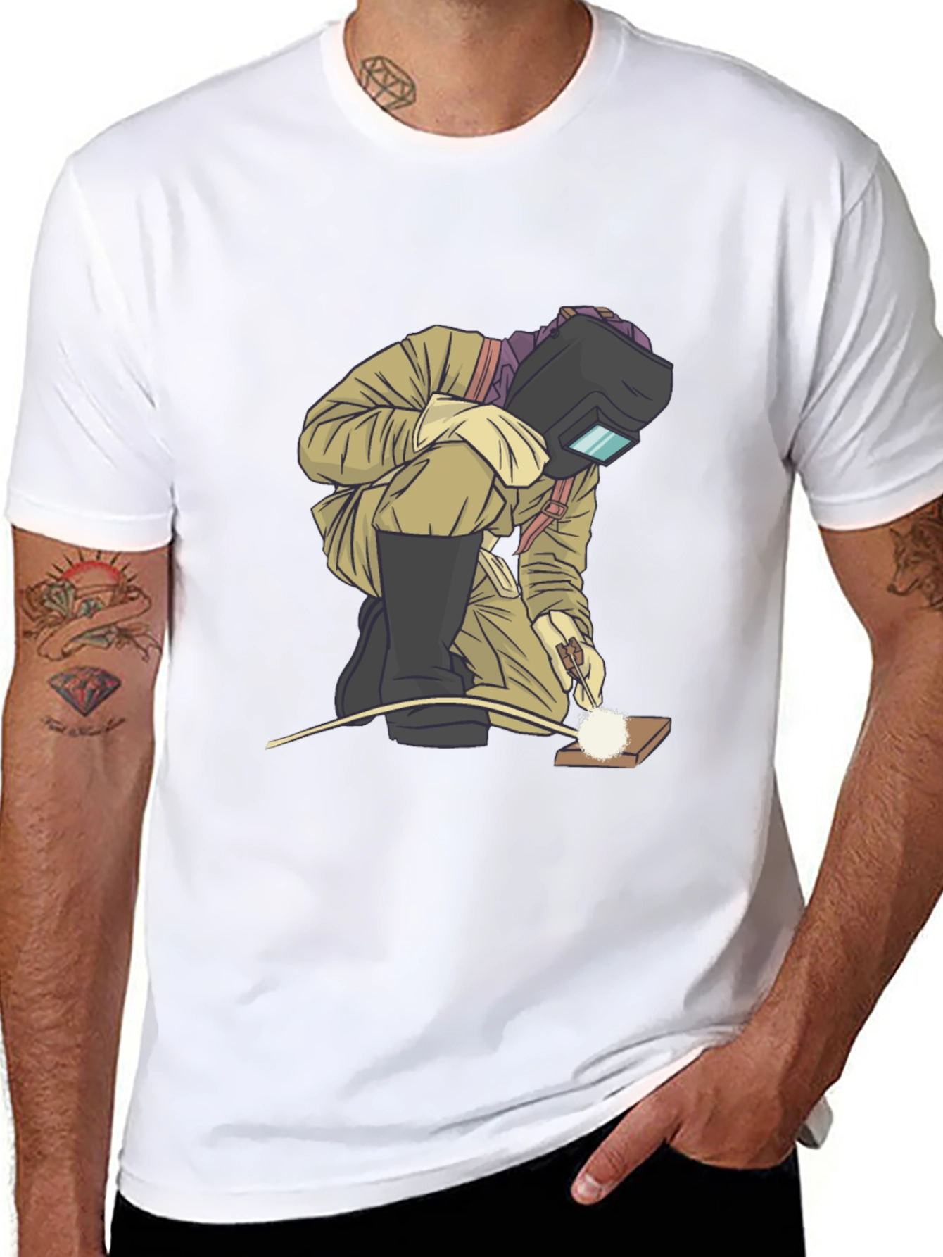 Welder Graphic T-Shirt - Black Cotton Tee