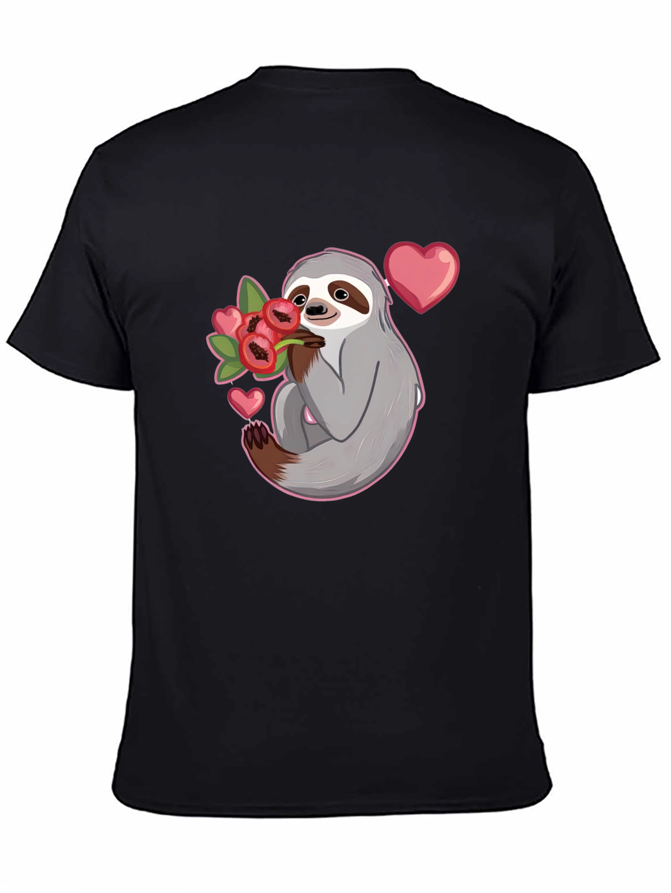 Sloth Holding Flowers T-Shirt - Cute Valentines Day Gift