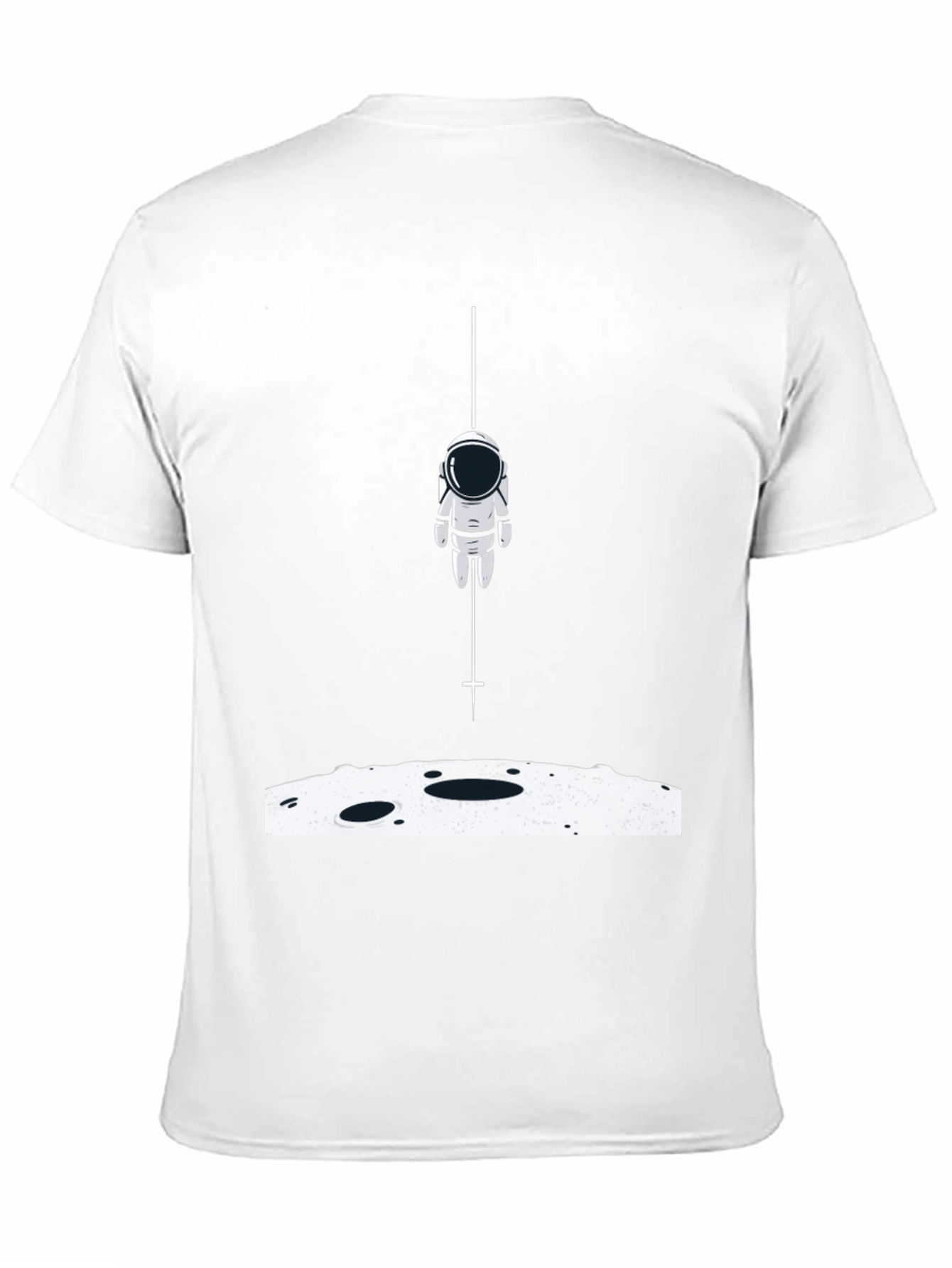 Astronaut Landing Graphic Tee - Black Cotton Blend
