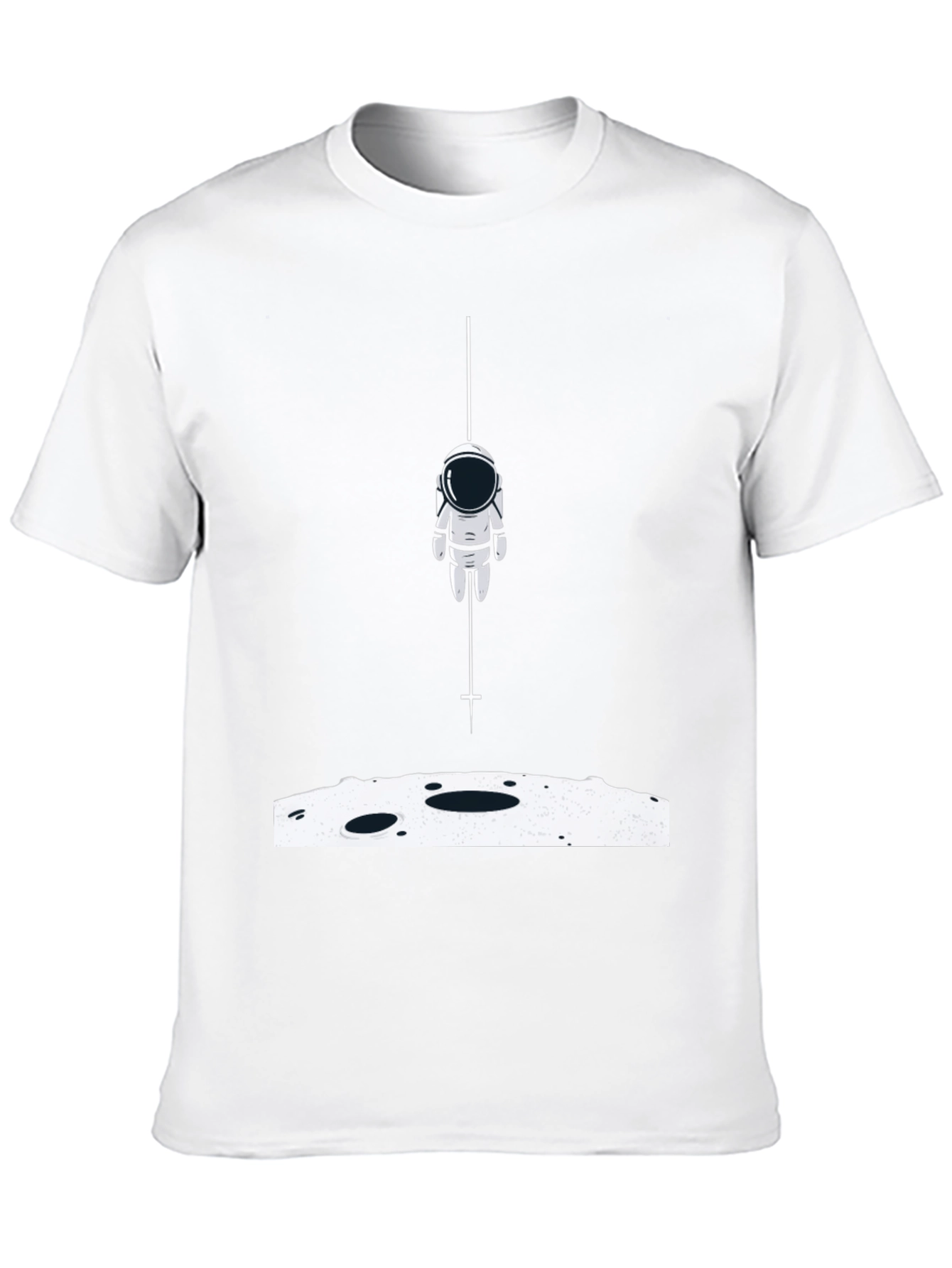 Astronaut Landing Graphic Tee - Black Cotton Blend