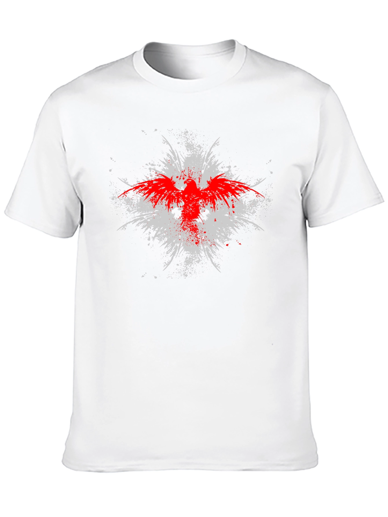 Black T-Shirt with Red & White Graphic Print