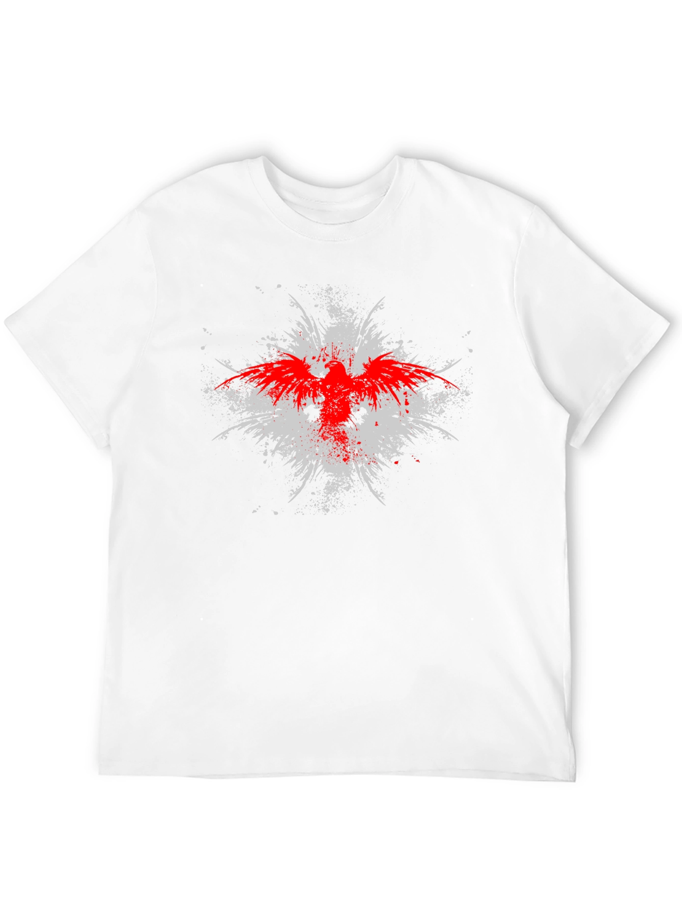 Black T-Shirt with Red & White Graphic Print