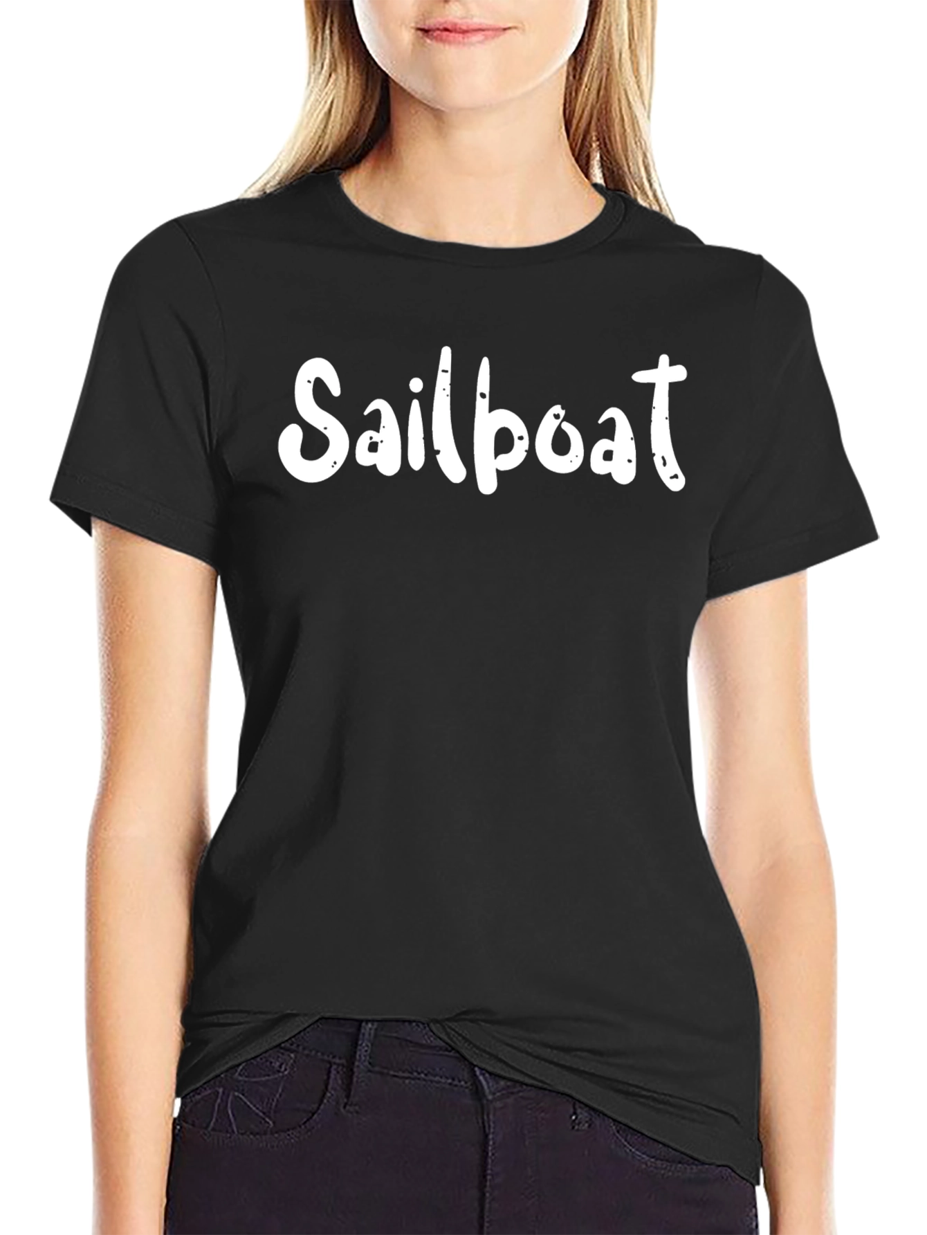 Sailboat Graphic Tee - Crew Neck Cotton T-Shirt