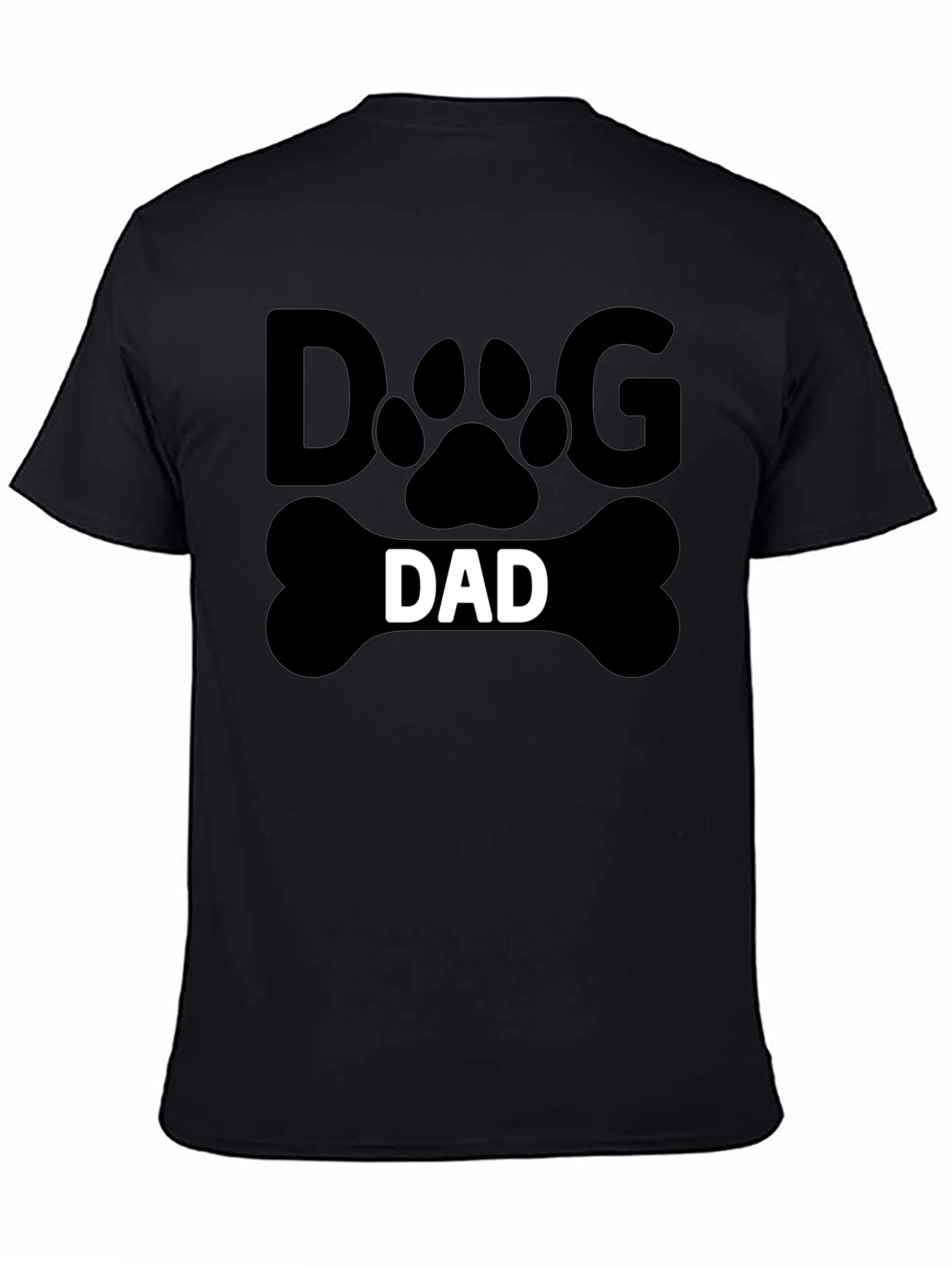 Dog Dad T-Shirt - Paw Print Bone Design