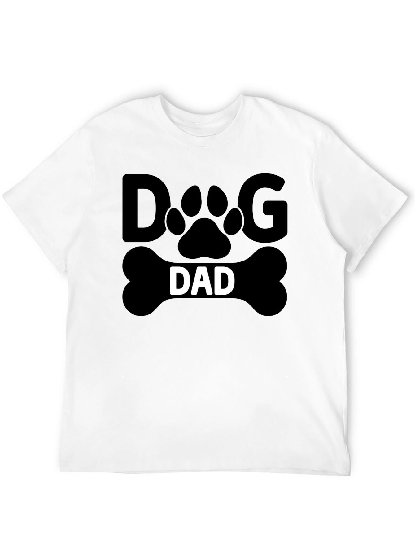 Dog Dad T-Shirt - Paw Print Bone Design