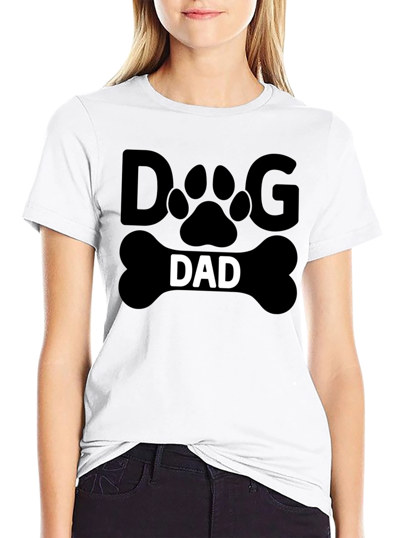 Dog Dad T-Shirt - Paw Print Bone Design