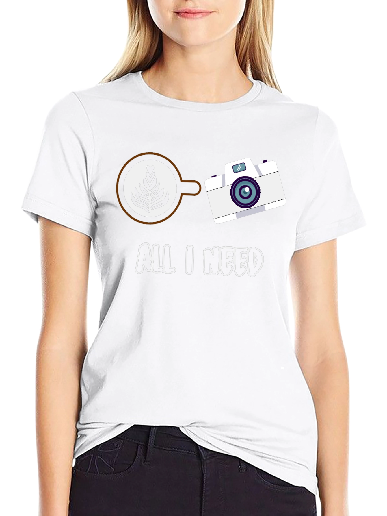 All I Need Coffee & Camera Graphic Tee