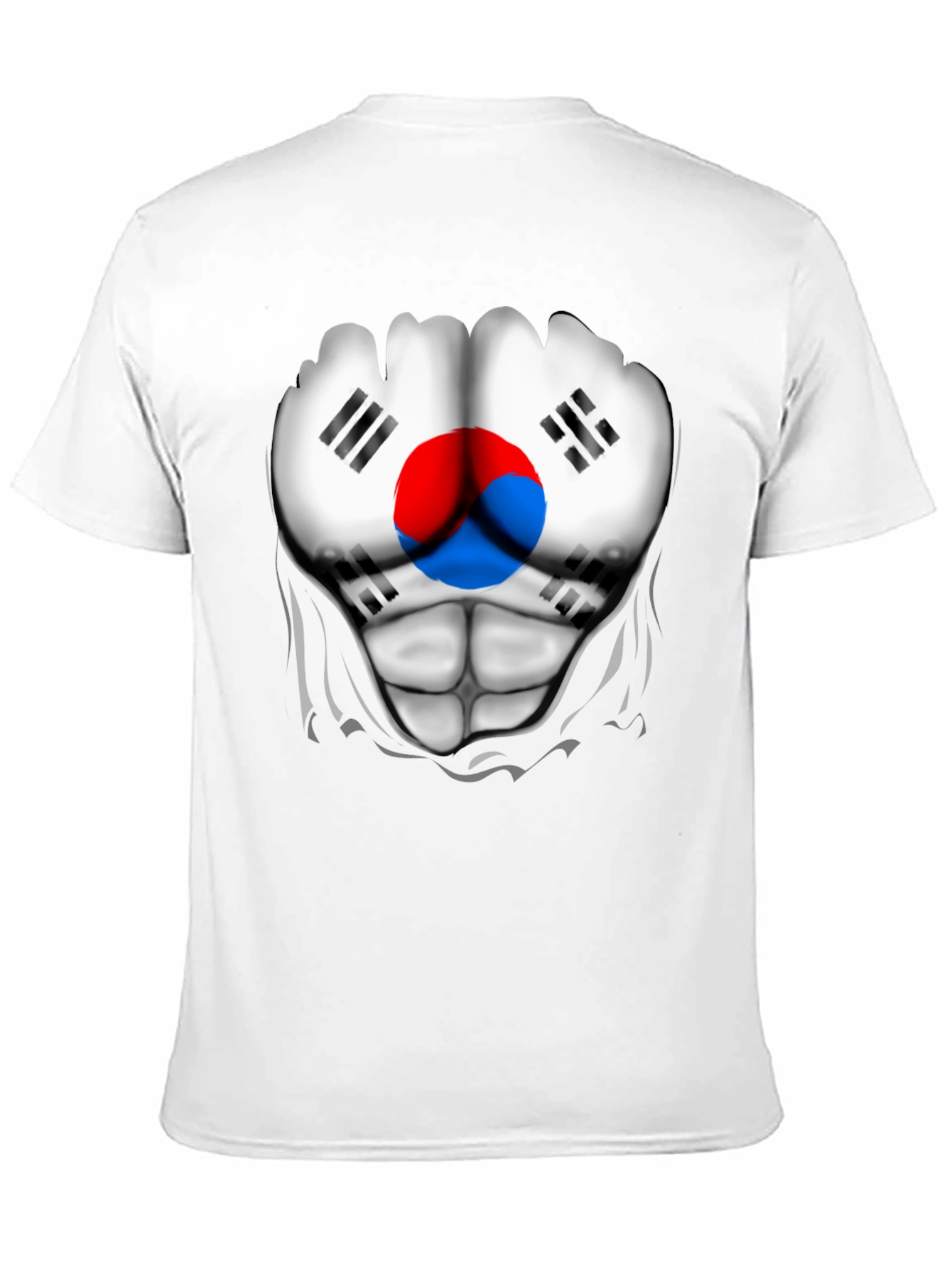 South Korea Flag Ripped Muscle T-Shirt