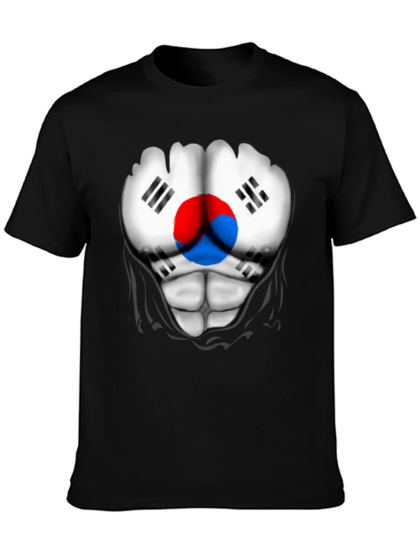South Korea Flag Ripped Muscle T-Shirt
