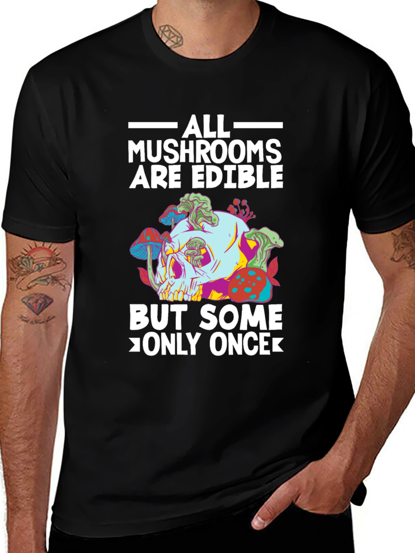Mushroom Skull T-Shirt - Edible Joke Tee