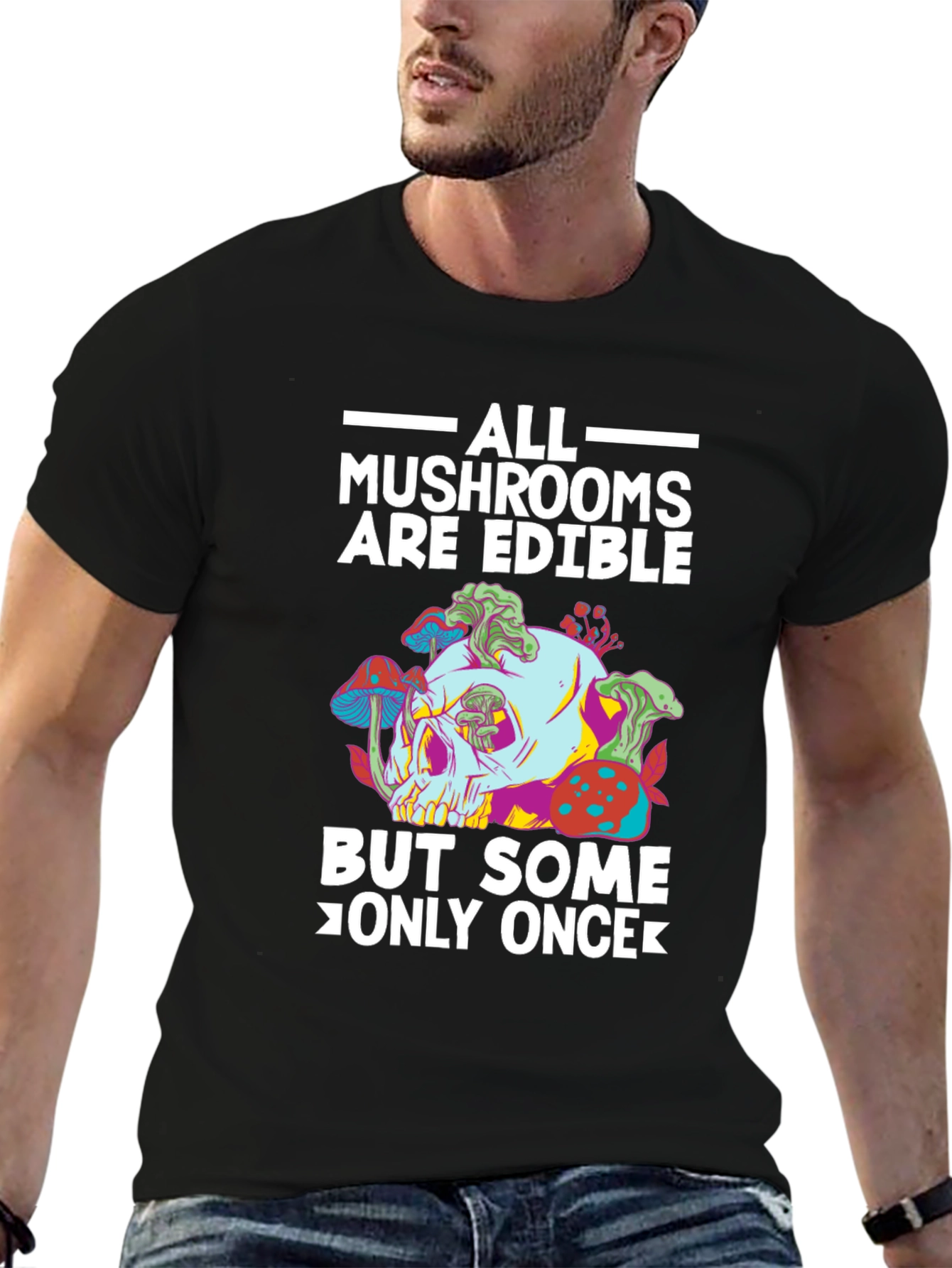 Mushroom Skull T-Shirt - Edible Joke Tee