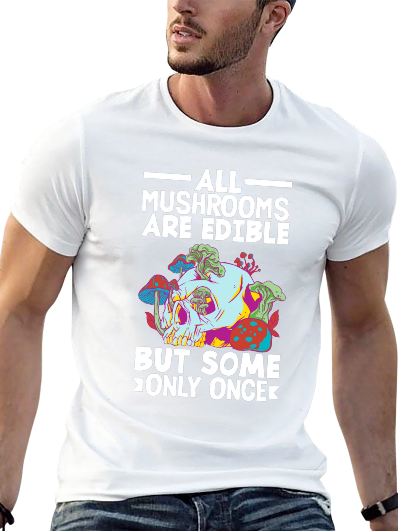Mushroom Skull T-Shirt - Edible Joke Tee