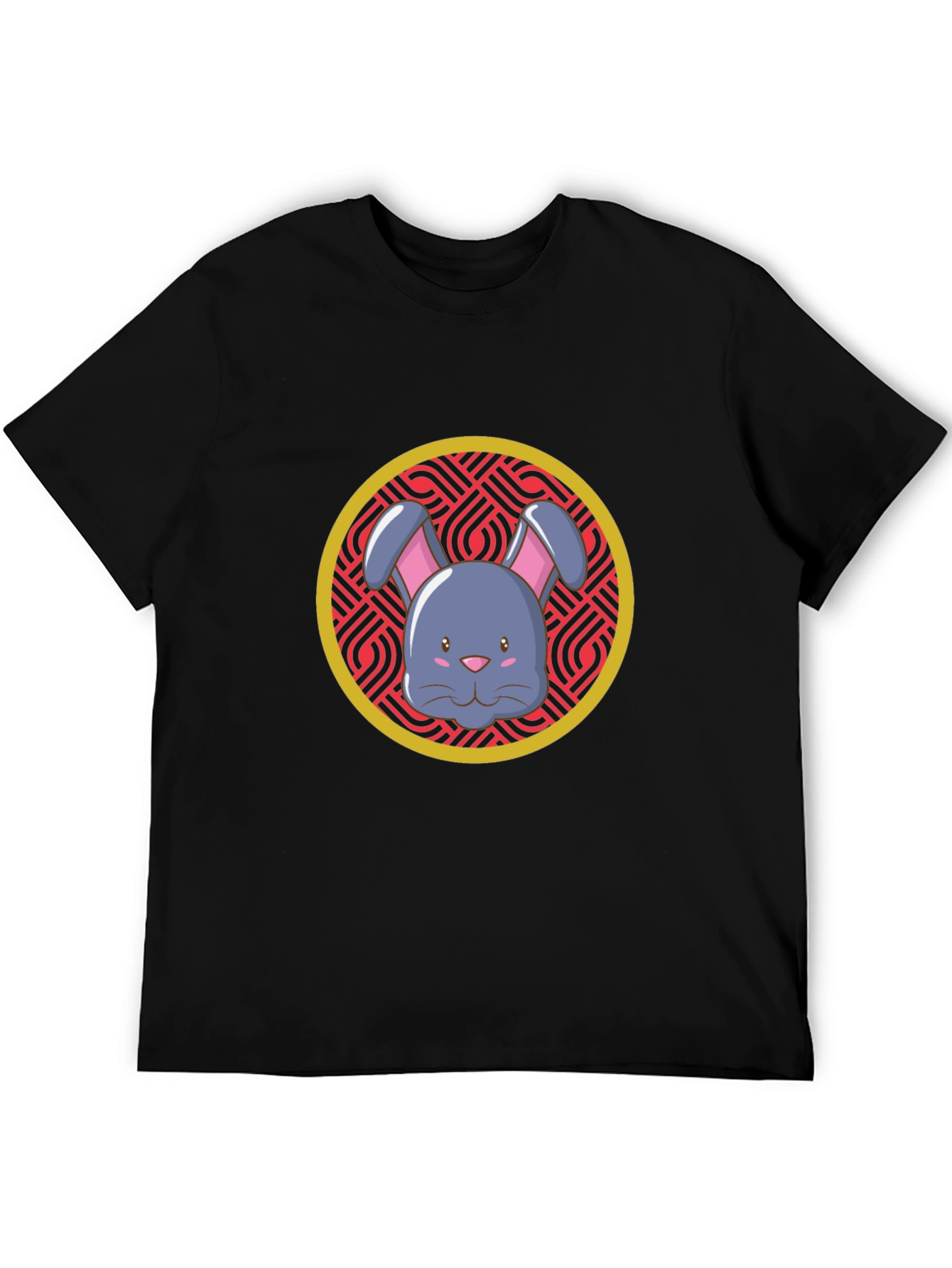 Bunny Graphic Tee - Stylish Black Cotton T-Shirt