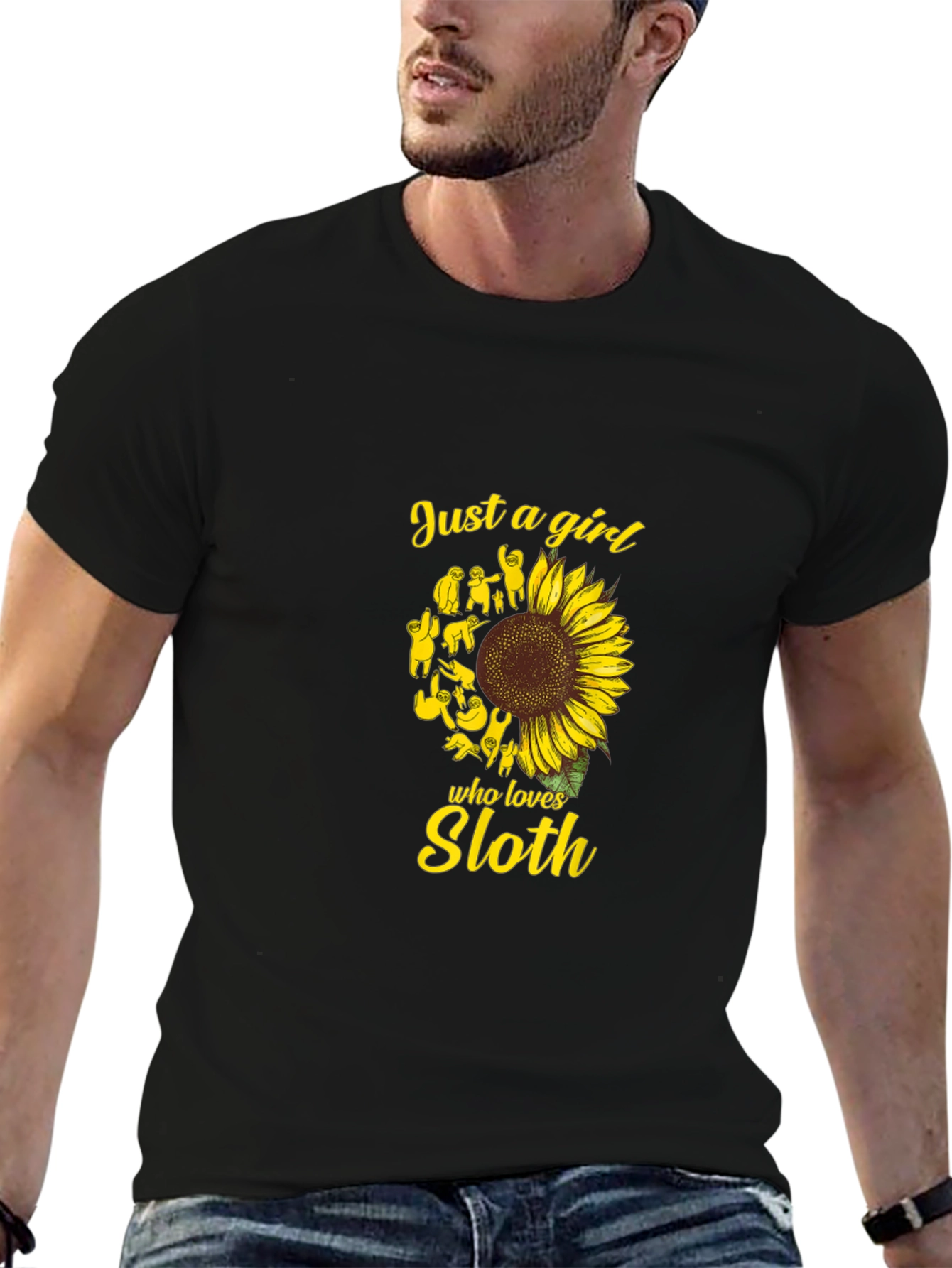 Sloth Sunflower Graphic Tee