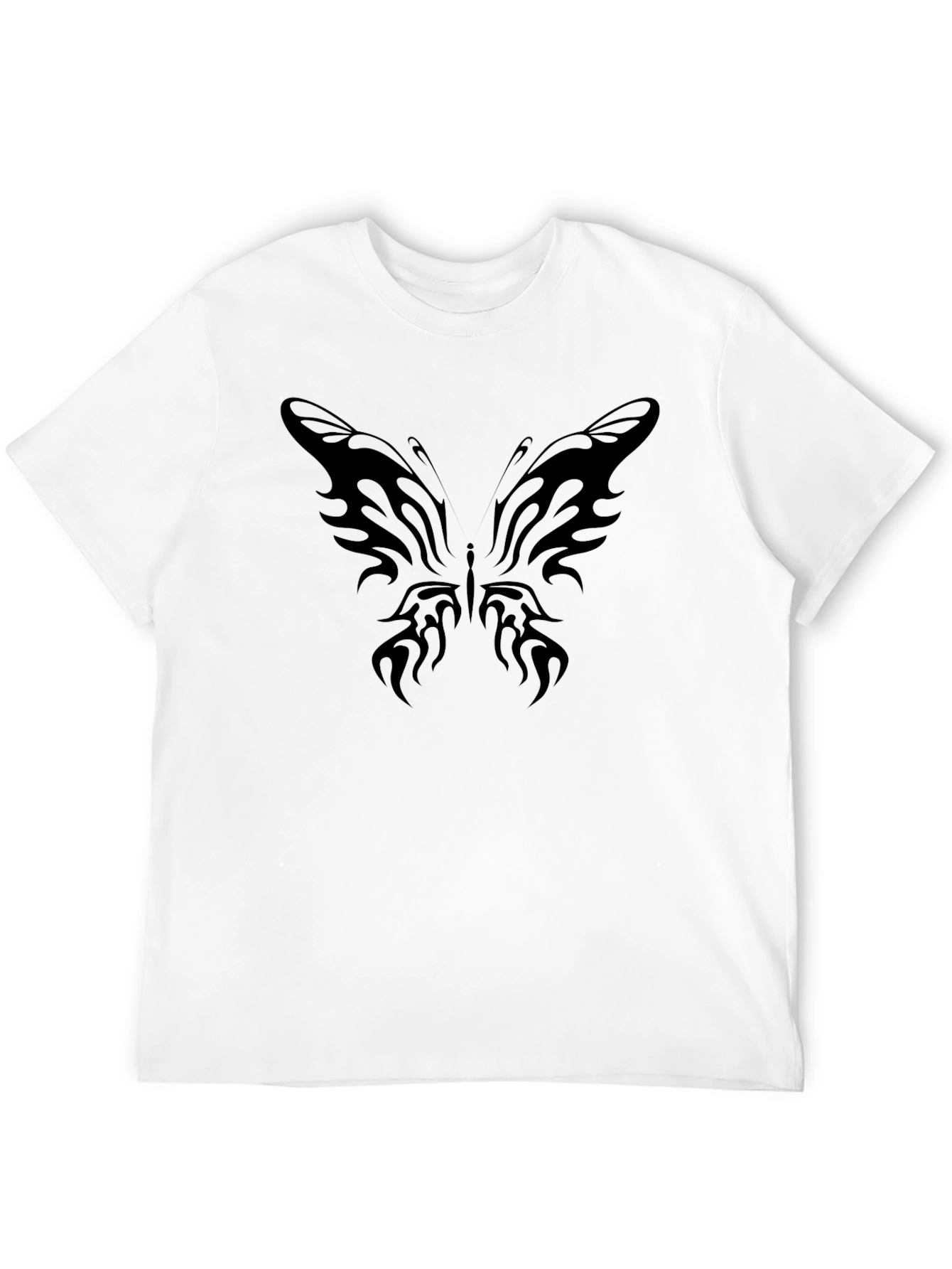 Tribal Butterfly Graphic Black T-Shirt