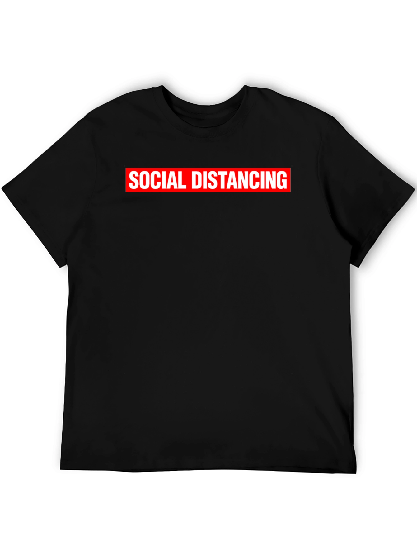 Social Distancing Graphic T-Shirt - Black