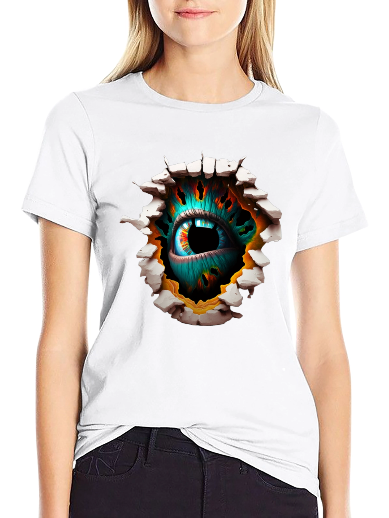 Surreal Eye Graphic Black T-Shirt