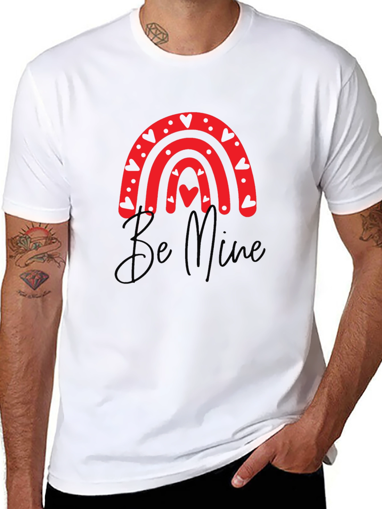 Be Mine Valentines Day Heart Rainbow T-Shirt